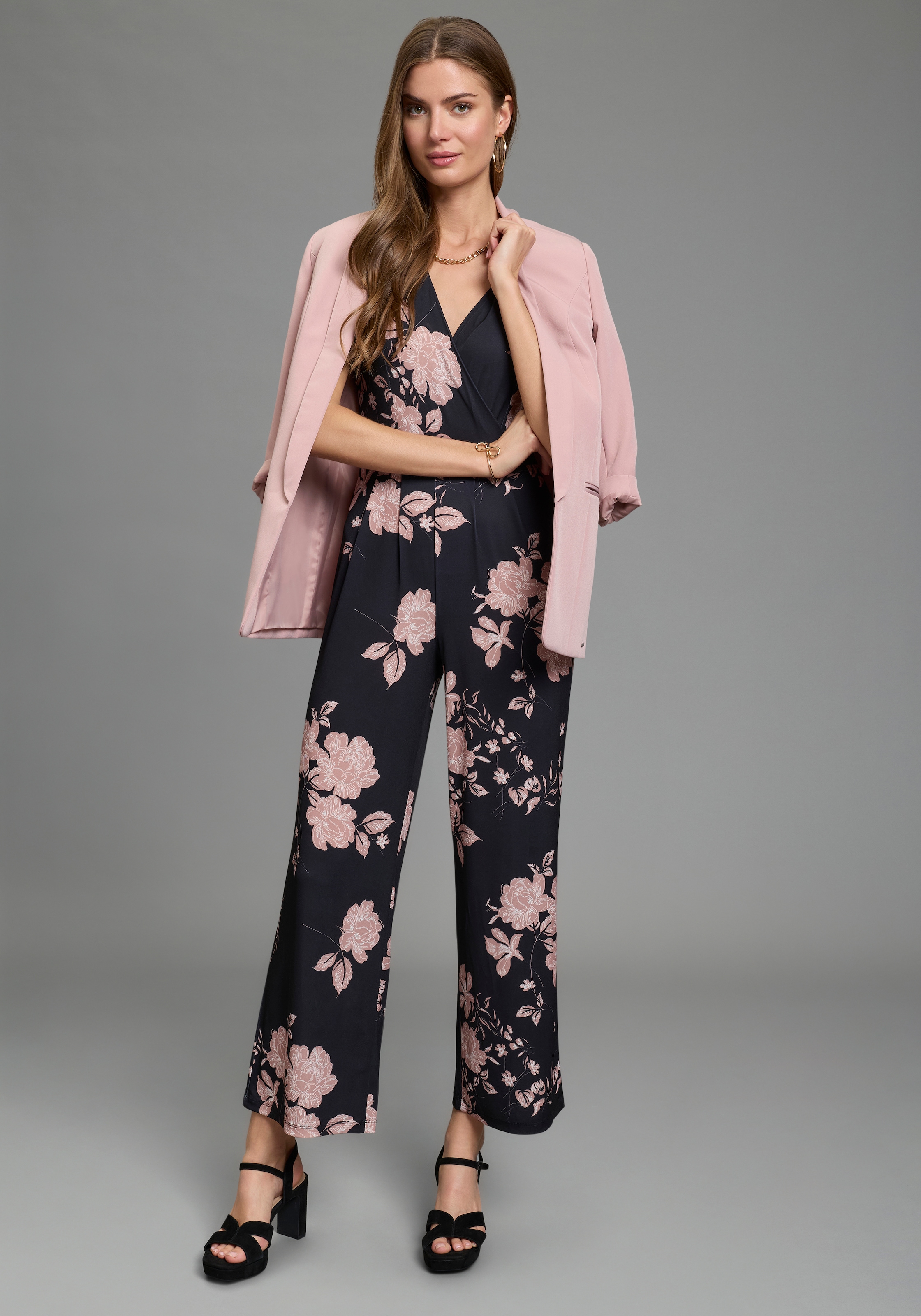 Laura Scott Jumpsuit für den eleganten Anlass mit floralem Muster