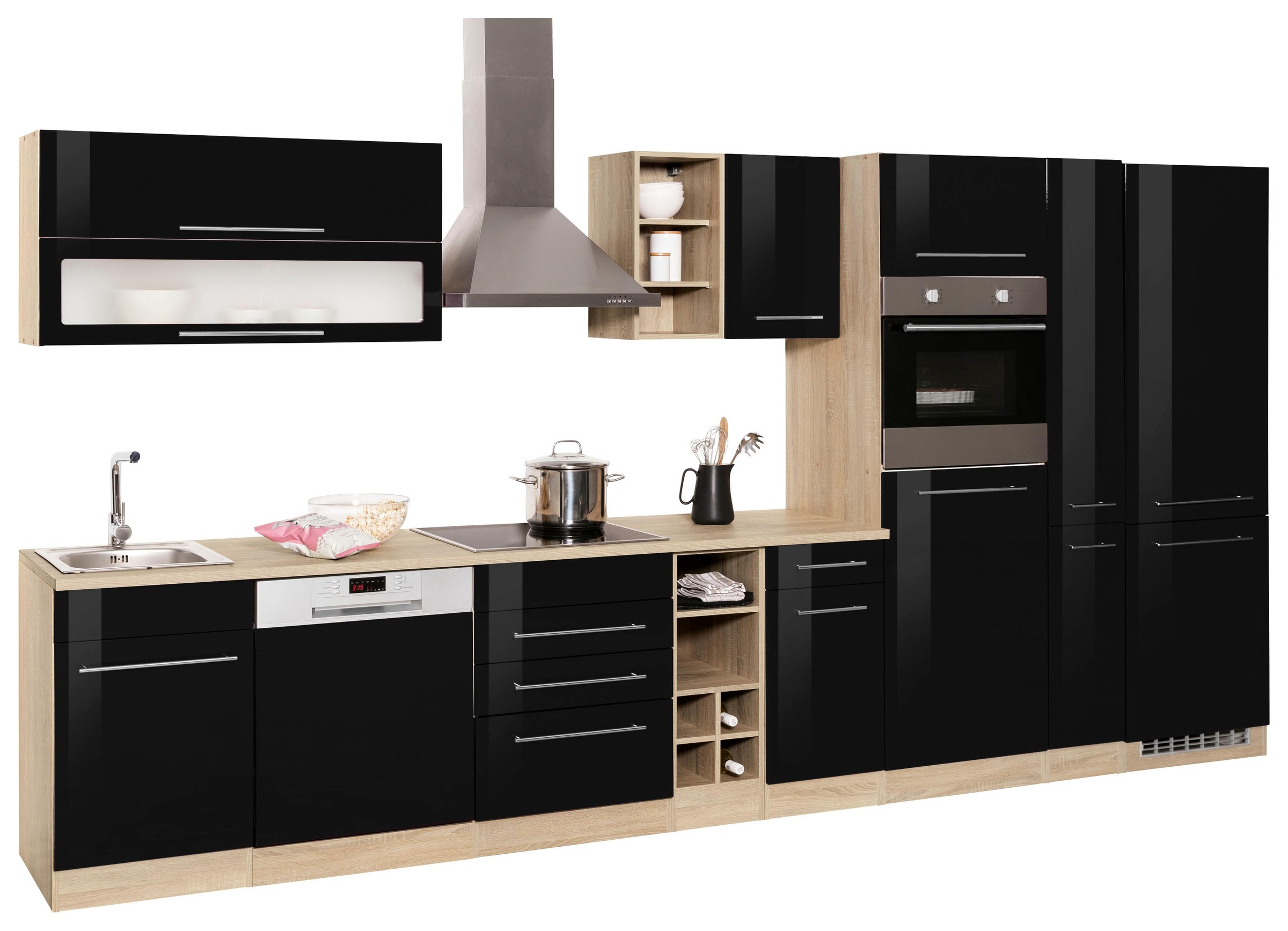 KOCHSTATION Küchenzeile »KS-Eton«, ohne E-Geräte, Breite 390 cm