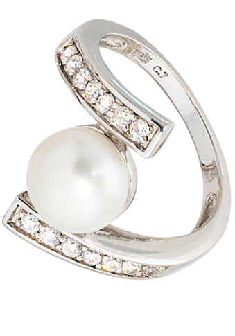 JOBO Perlenring »Ring mit Perle und Zirkonia«, 925 Silber rhodiniert kaufen