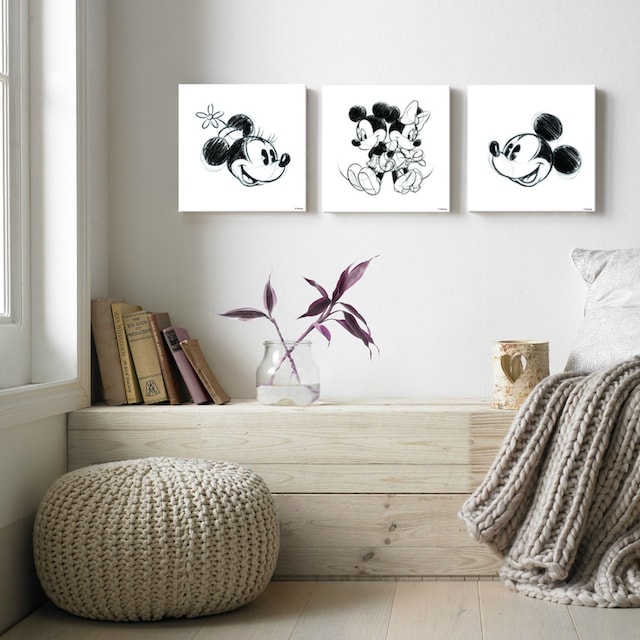Disney Mehrteilige Bilder »Mickey & Minnie«, (Set, 3 St.) bestellen | BAUR