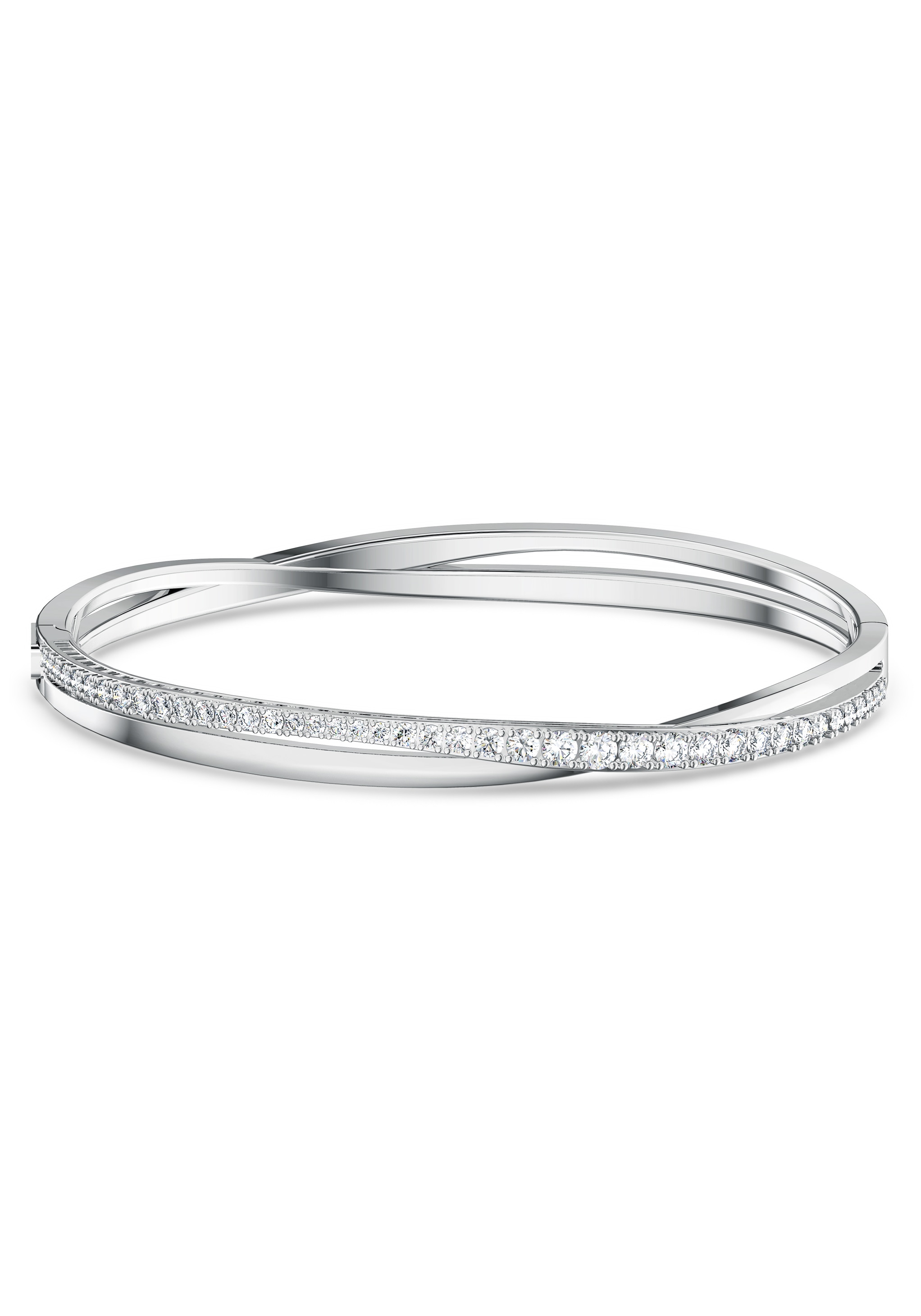 Armreif »Twist Rows, weiss, rhodiniert, 5565210, 5572725, 5572726«, mit Swarovski®...