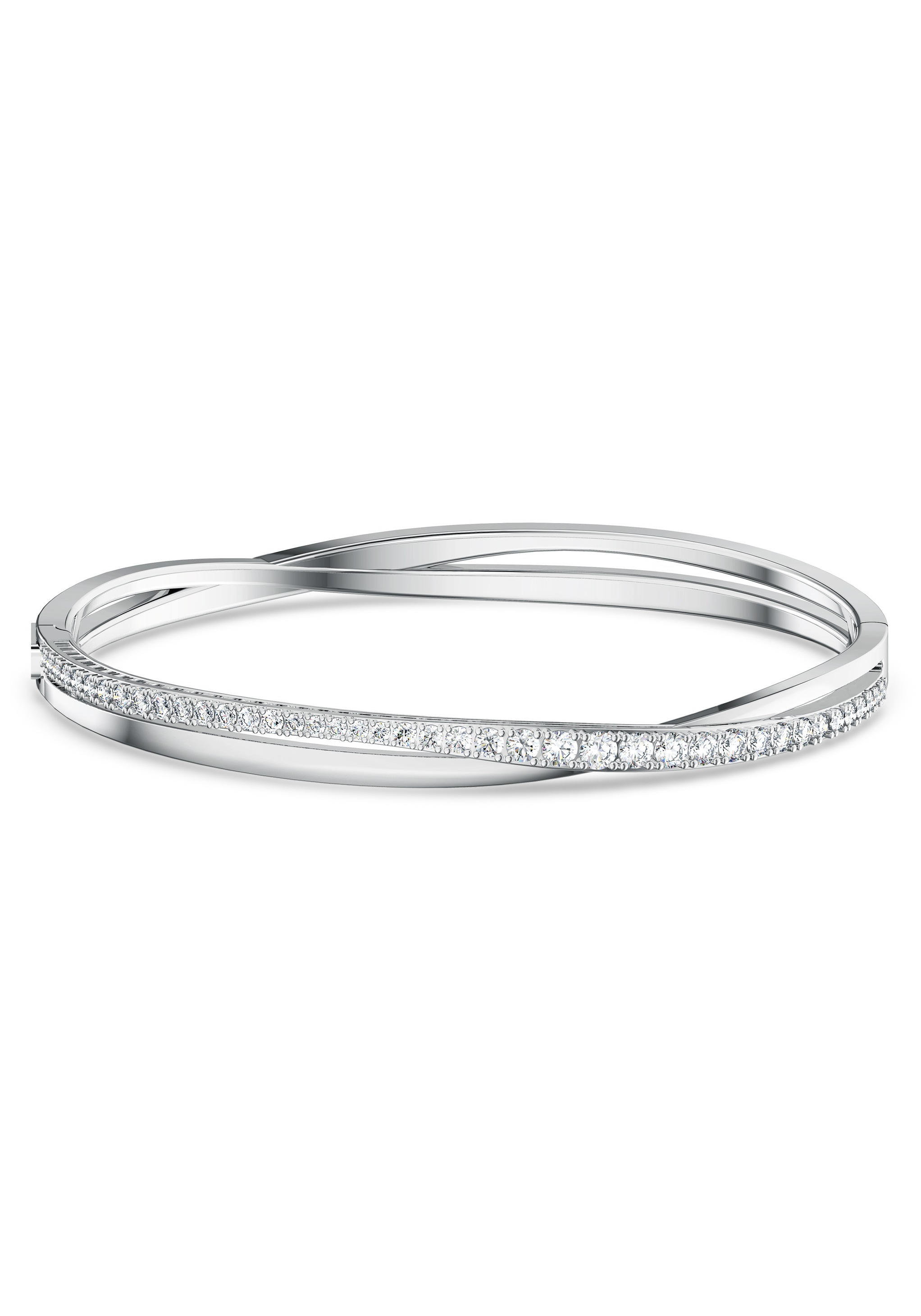 Armreif SWAROVSKI "Hyperbola Spin" Gr. M, silber (metallfarben, kristallweiß, kristallweiß), Armbänder, Damen, M, Metall, Armreif, mit Swarovski Kristall 2