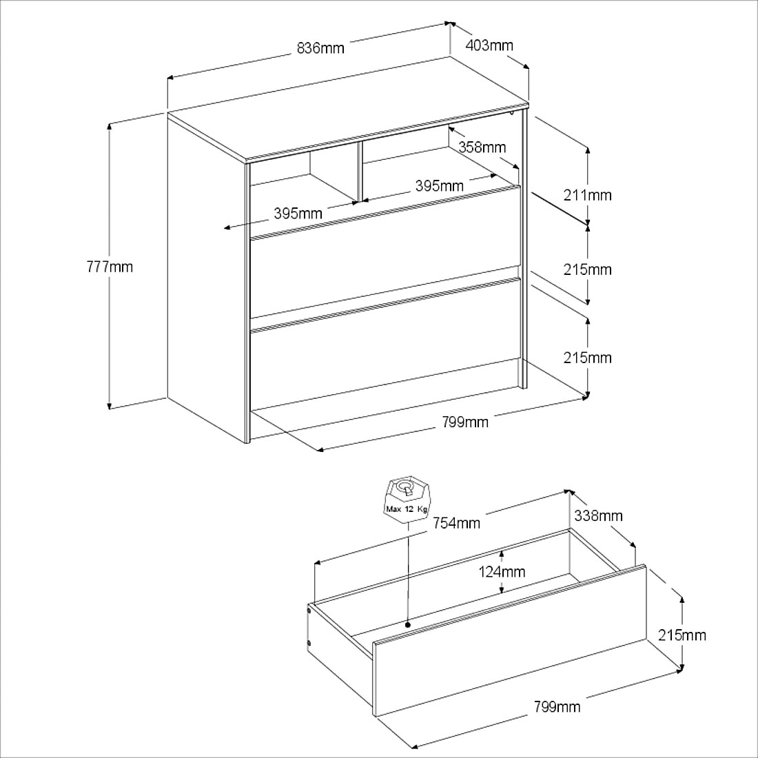 Parisot Jugendzimmer-Set, (Set, 5 tlg.)