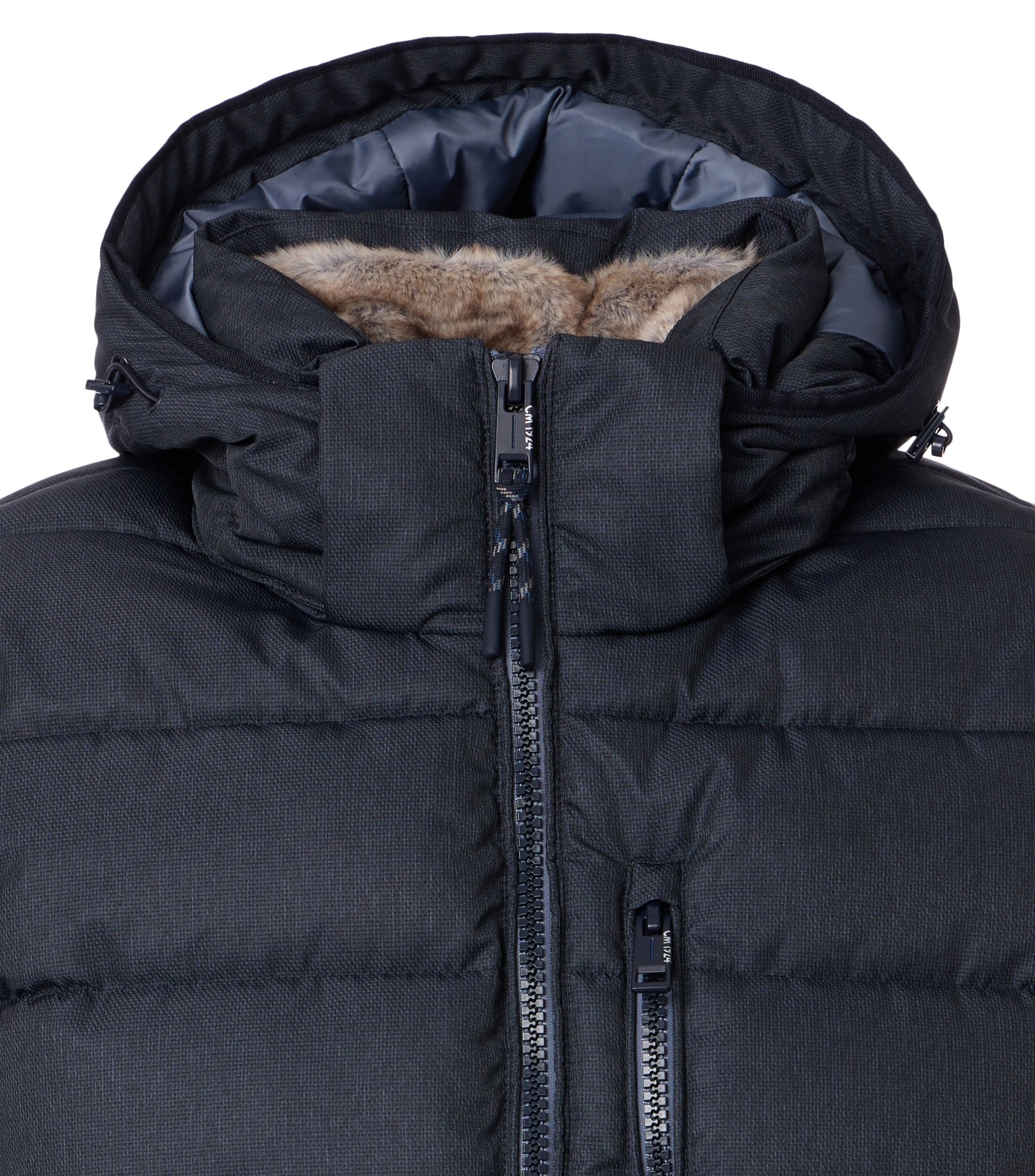 CASAMODA Quilted Jacket with Hood Solid Blue 3XL 2