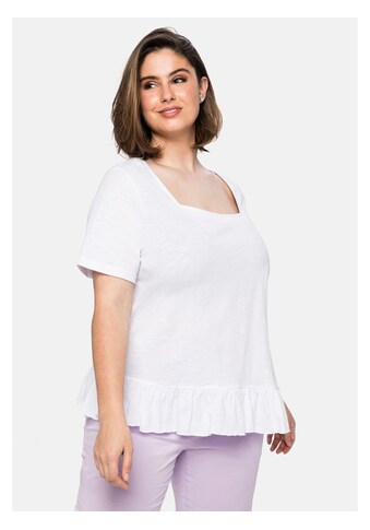 Sheego T-Shirt »Shirt«, mit Karree-Ausschnitt und Volant am Saum kaufen