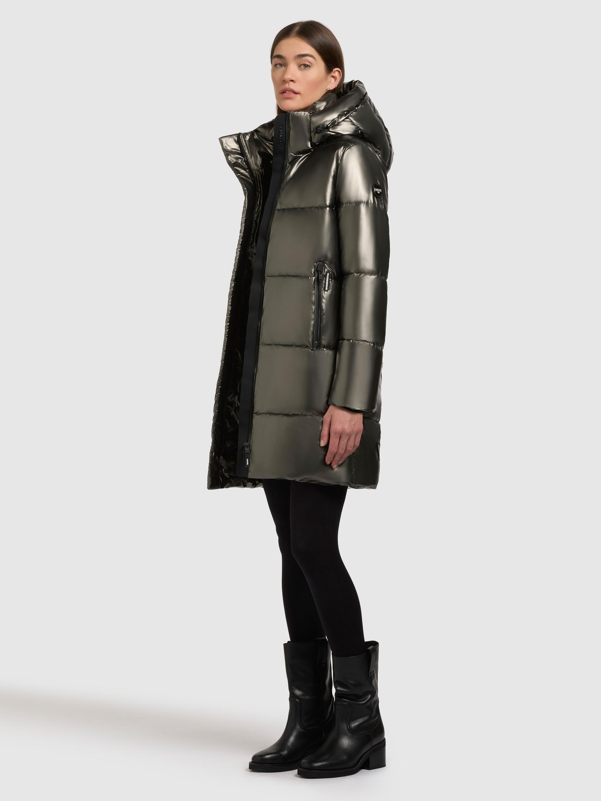 khujo Steppmantel »Haya Shiny-YM«, Wasserdichter gesteppter Damen Winter Kurzmantel