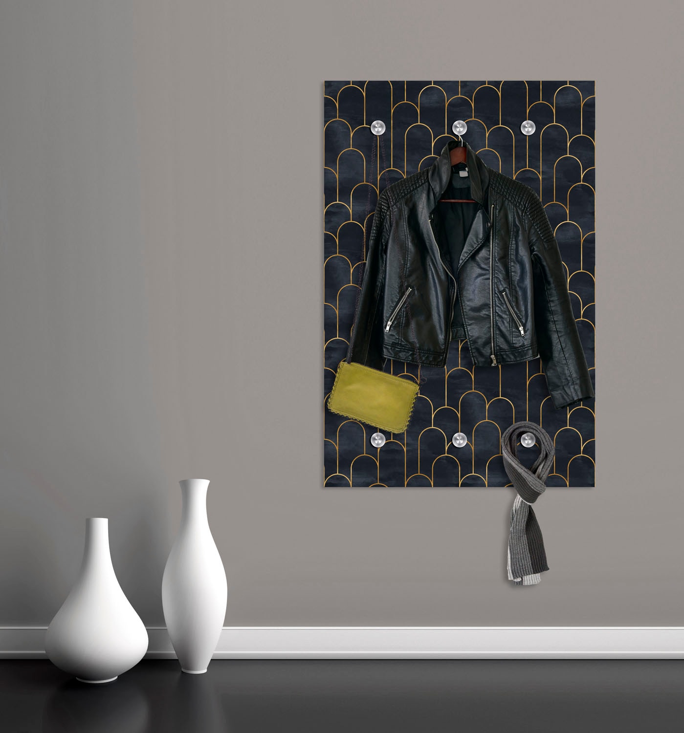 queence Garderobenleiste »Bogen«, mit 6 Haken, 80 x 120 cm