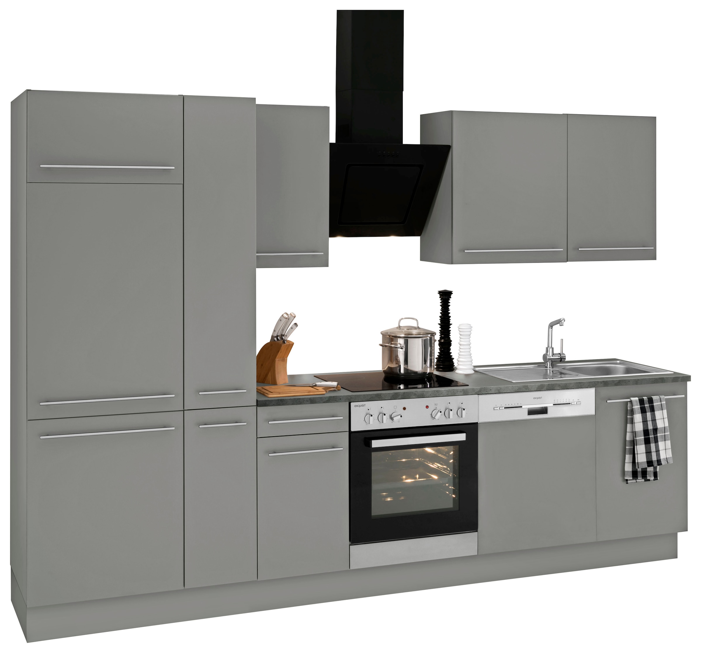 OPTIFIT Küchenzeile »Bern«, Breite Füße höhenverstellbare mit cm, 300 E-Geräten, BAUR wahlweise 