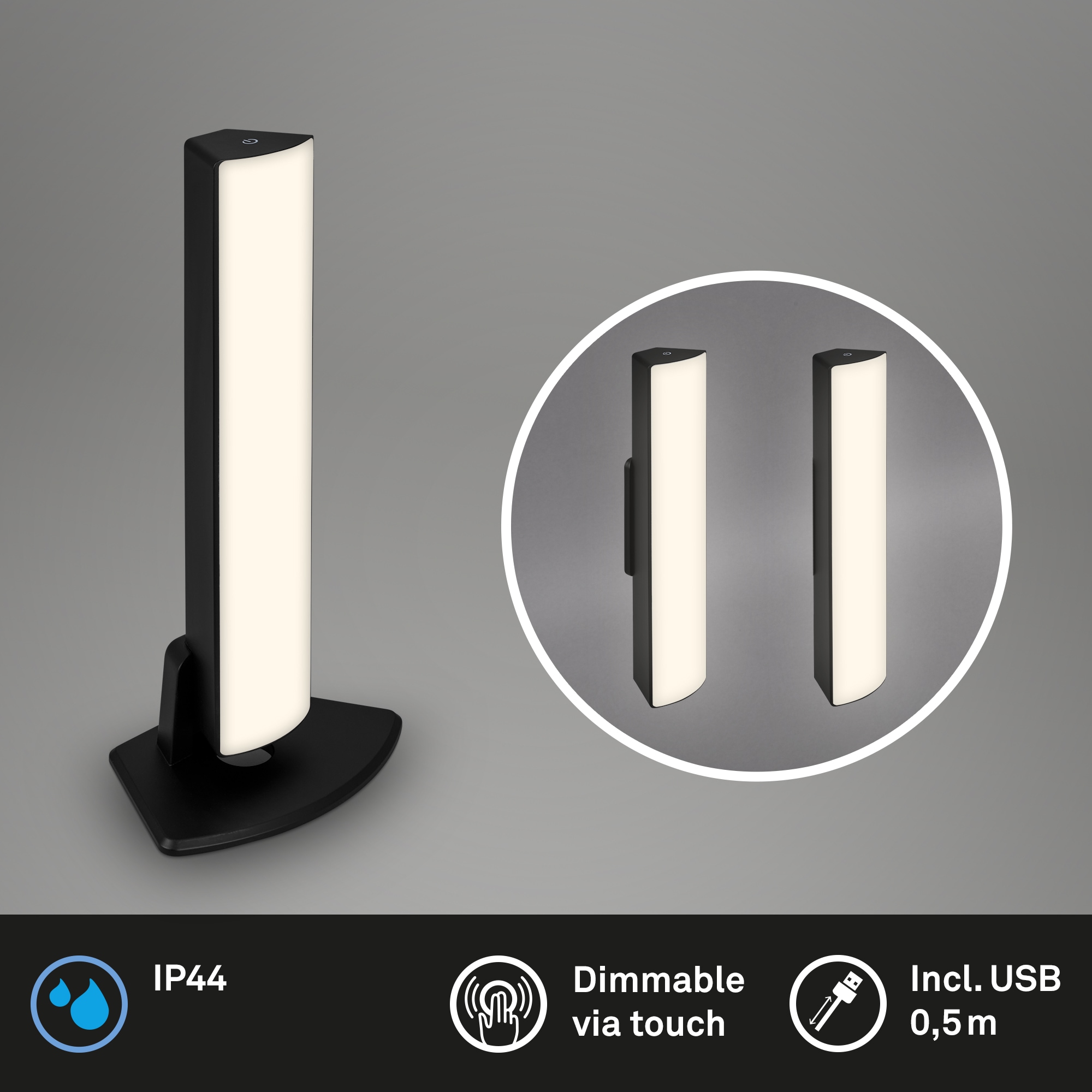 Briloner Leuchten Wandleuchte »ZADAR« LED-Modul 1 Stk. Warmweiß 14,5 x 30 cm, Indoor/Outdoor, Balkon, Wohnzimmer, Schlafzimmer