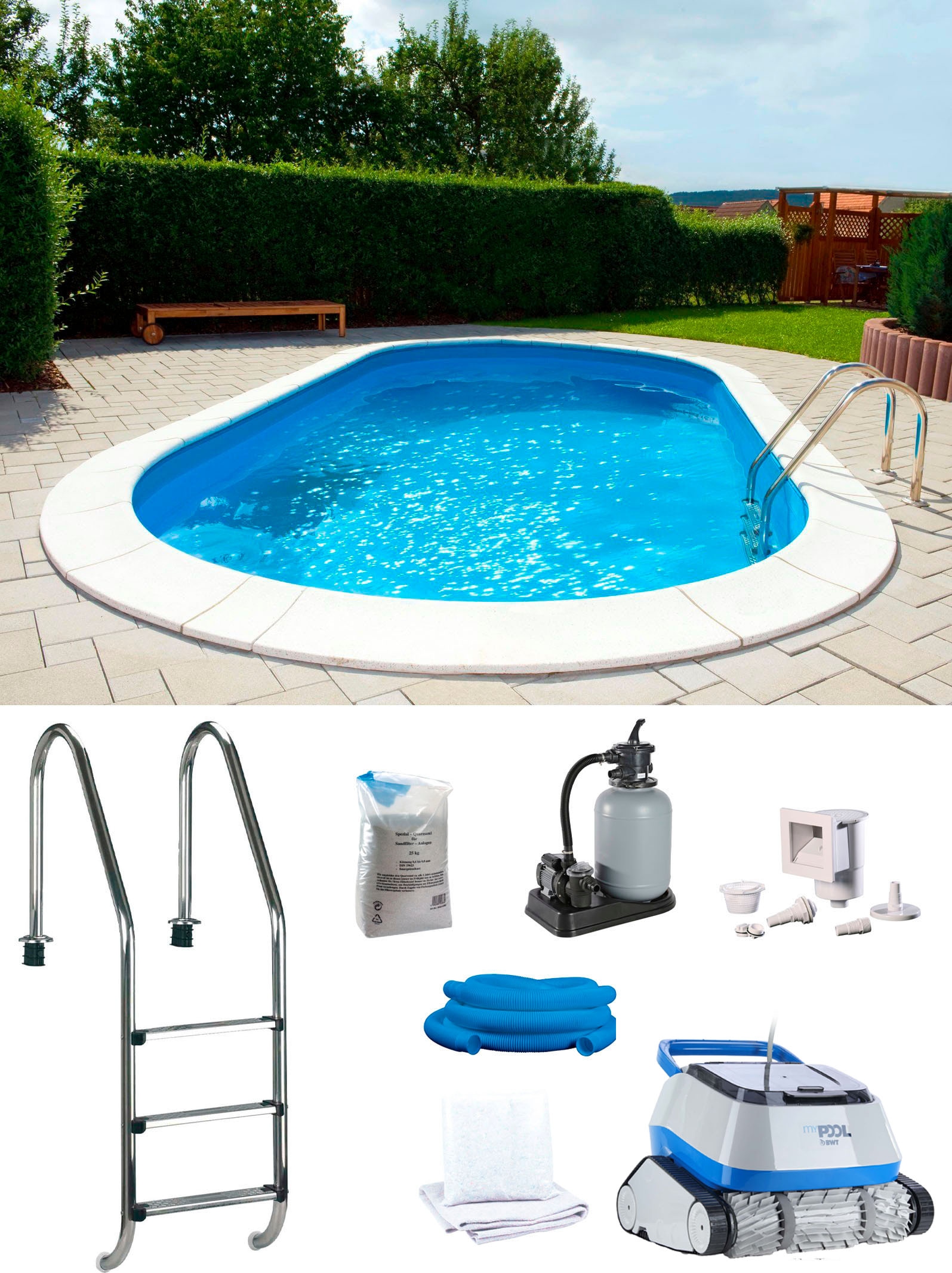 my POOL BWT Ovalpool "POWER, BxLxH: 400x800x150 cm" in 2 Folienfarben erhäl günstig online kaufen
