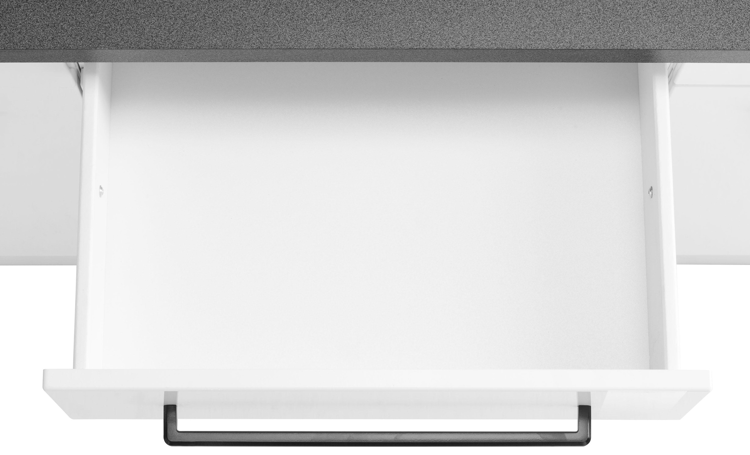 KOCHSTATION »KS-Tulsa« 100 cm breit, 2 Schubkästen, 2 Türen, schwarzer Metallgriff, MDF Front