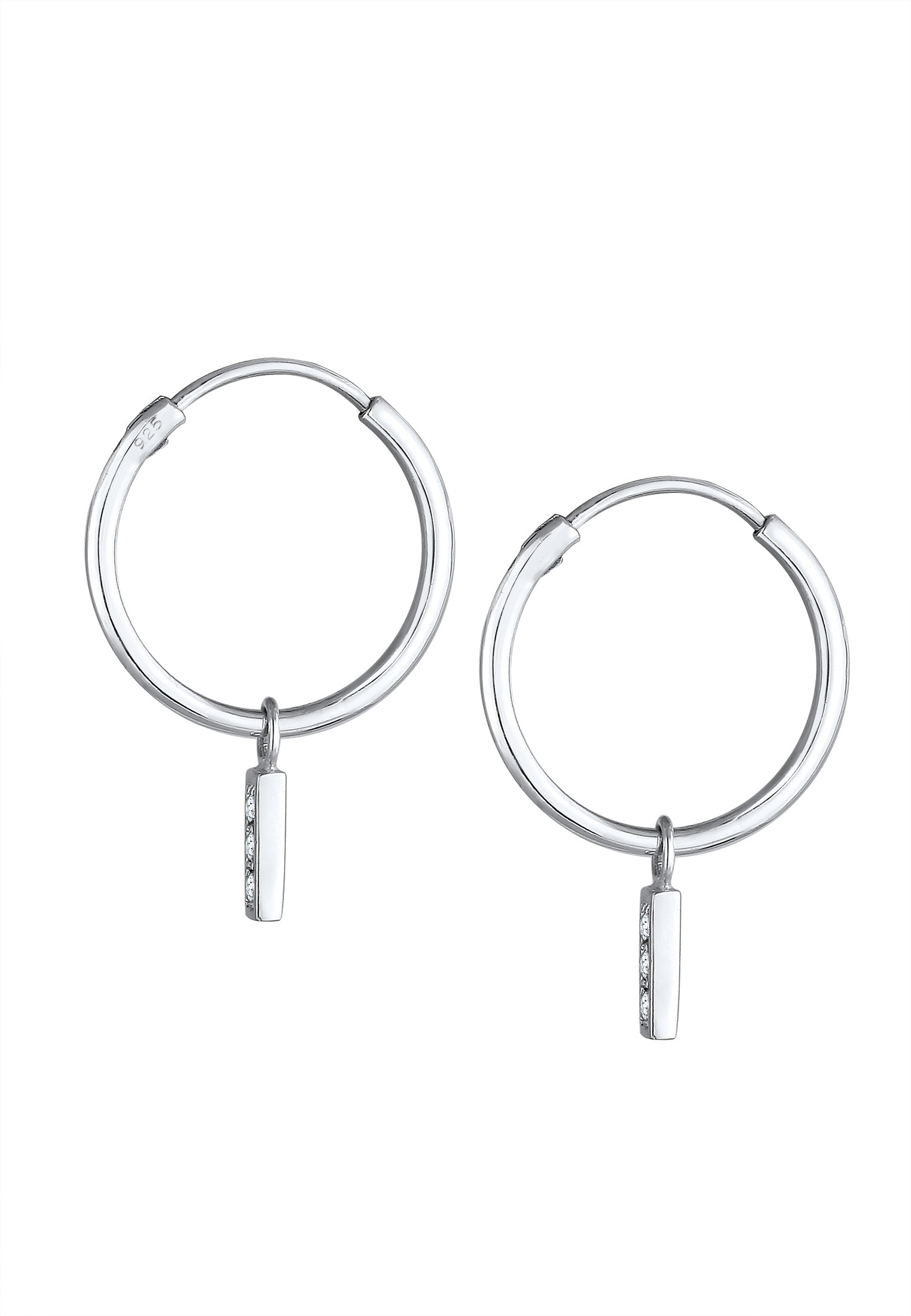 Elli Paar Creolen »Creolen Glas Kristalle Weiß 925 Sterling Silber«