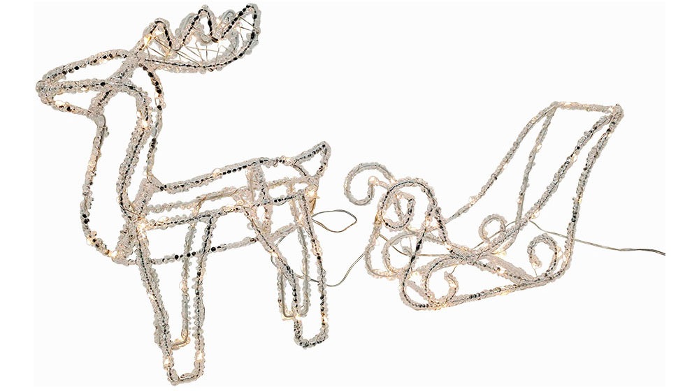 MY HOME LED Dekofigur "Bellot, Weihnachtsdeko, Beleuchtung", H: 40cm, 1 Stk., transparent, Leuchten, Rentierschlitten mit LED ́s