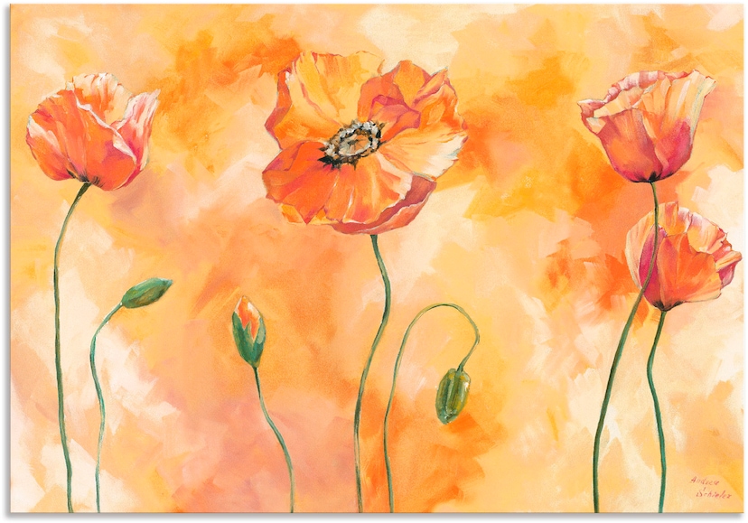Artland Wandbild »Zarte Rose in in Größen bestellen versch. Alubild, oder als Leinwandbild, (1 Orange«, Blumenbilder, | St.), BAUR Poster Wandaufkleber