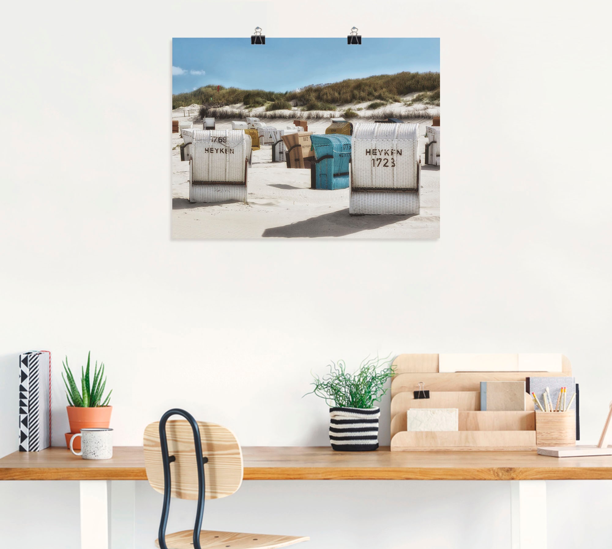 Artland Wandbild "Ein Tag am Meer", Strand, (1 St.), als Leinwandbild, Post günstig online kaufen