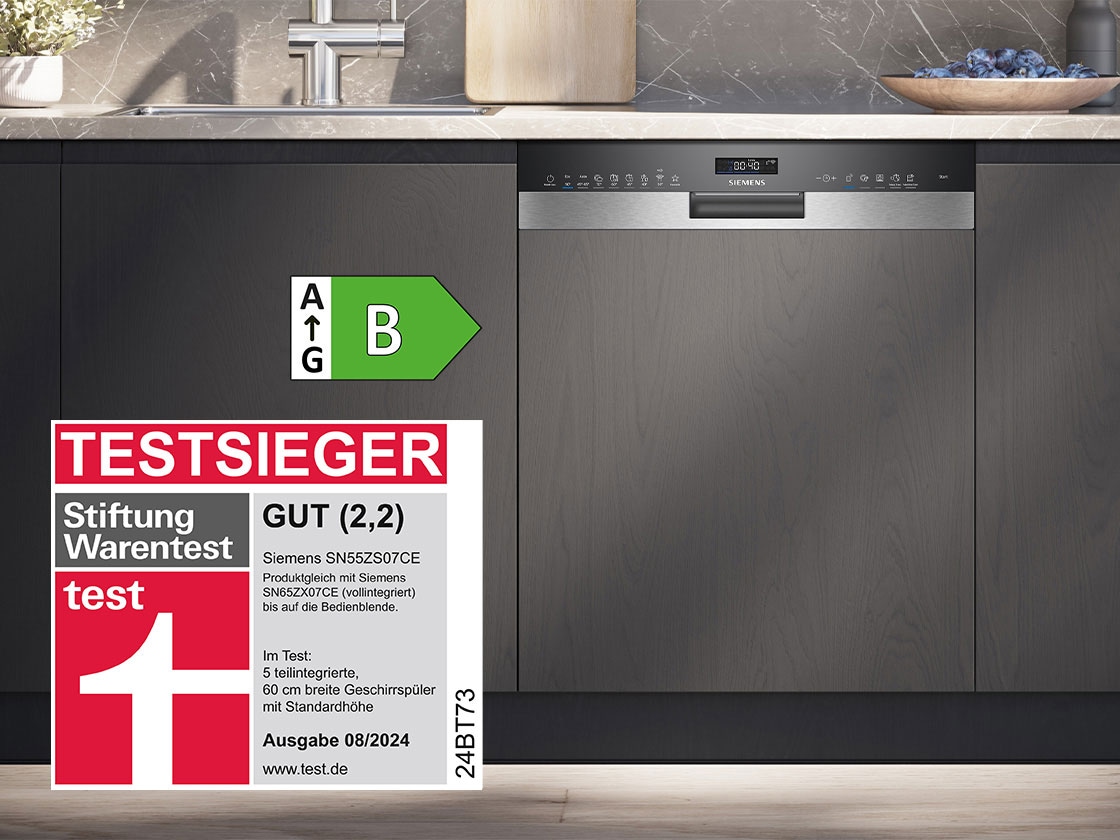 SIEMENS teilintegrierbarer Geschirrspüler iQ500 »SN55ZS07CE«, 14 Maßgedecke