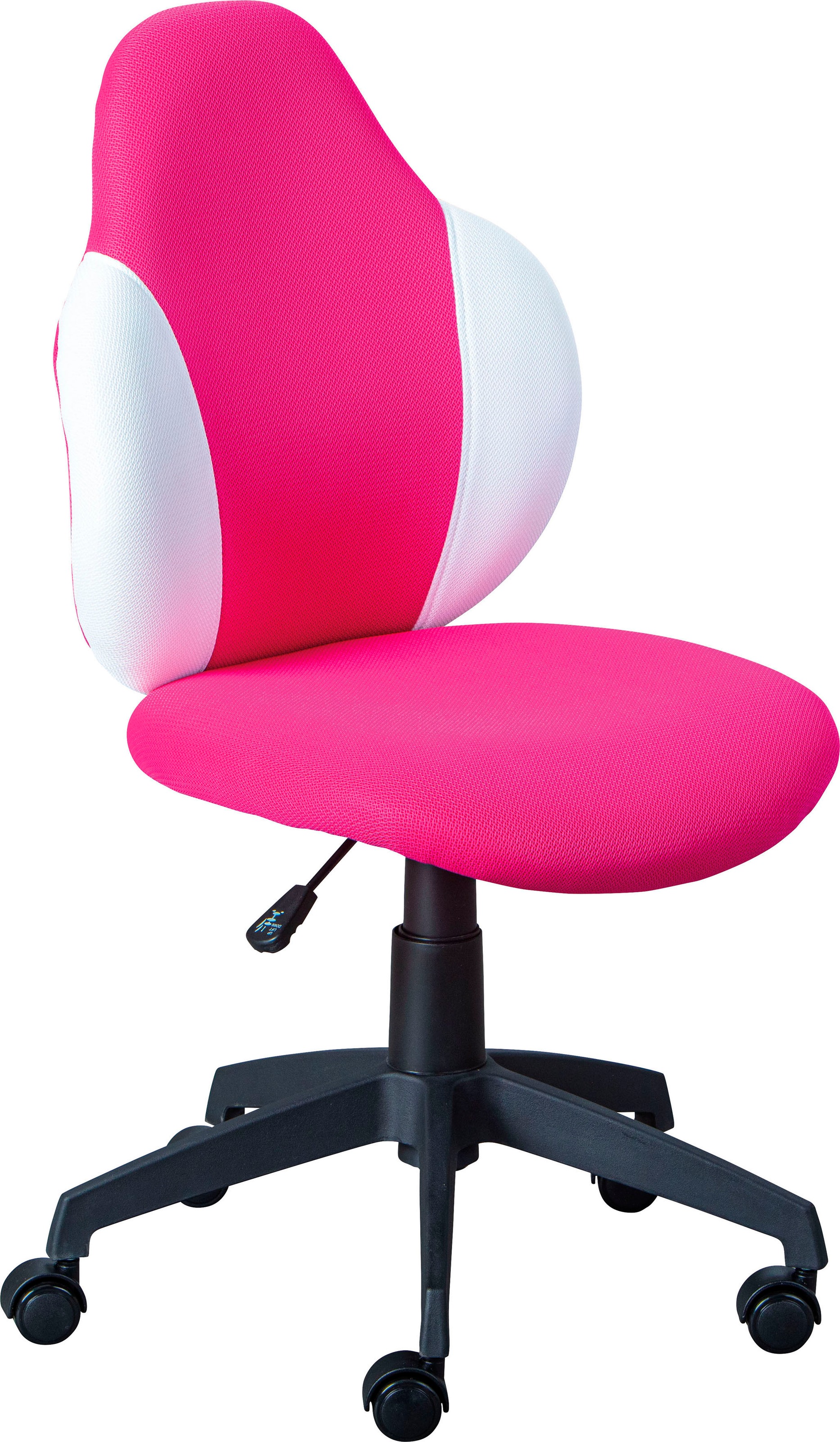 "Bürostuhl INTER LINK ""Jessi, Kinderdrehstuhl, ergonomisch, höhenverstellbar, Drehstuhl"", pink (himbeer, weiß), B:52cm H:94cm T:56cm, Stühle