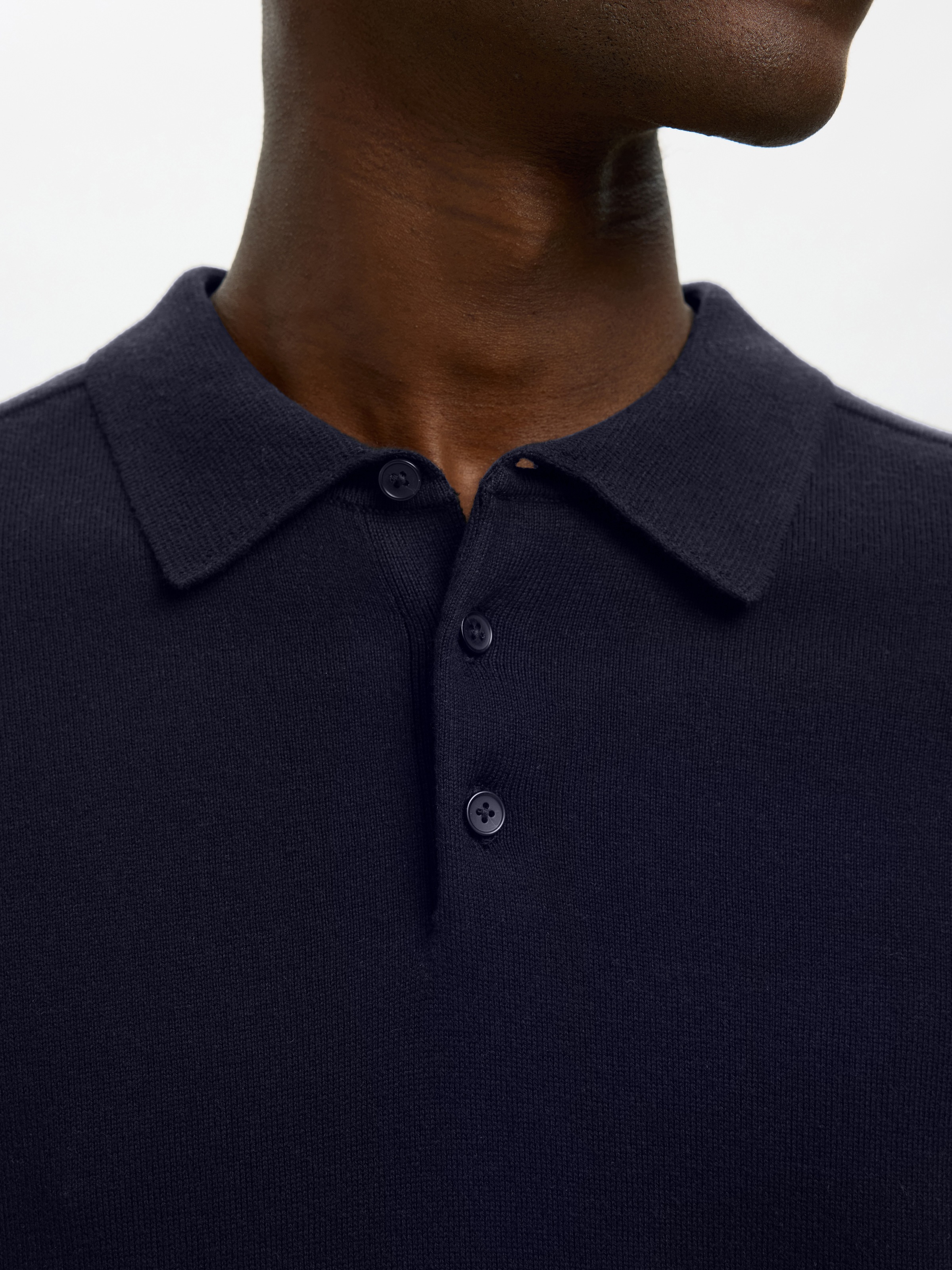 SELECTED Poloshirt »SLHBERG SS KNIT POLO NOOS« aus Feinstrick