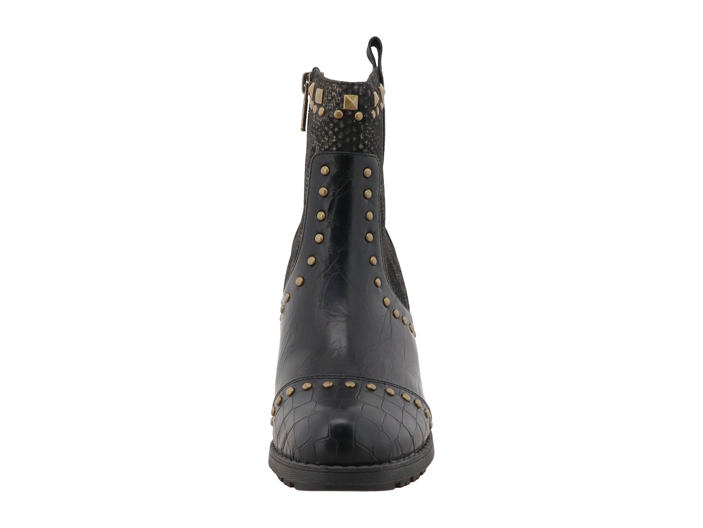 Mustang Shoes Stiefelette »Stiefel«  Blockabsatz, Ankleboots mit vielen Nieten besetzt