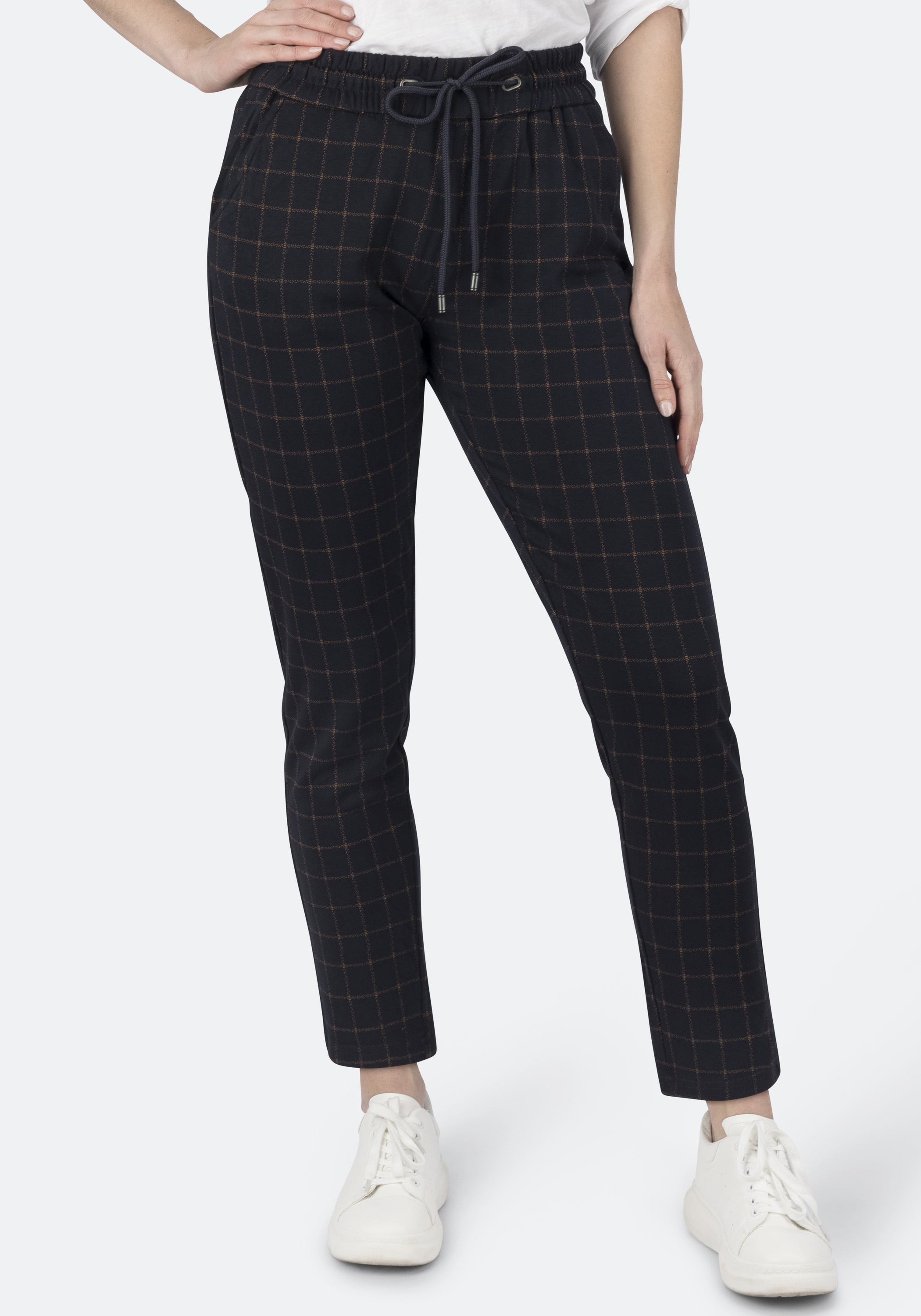 STOOKER WOMEN Jogg Pants "Berlin Karo Easy Fit Jeans" Tapered Fit Casual Tw günstig online kaufen