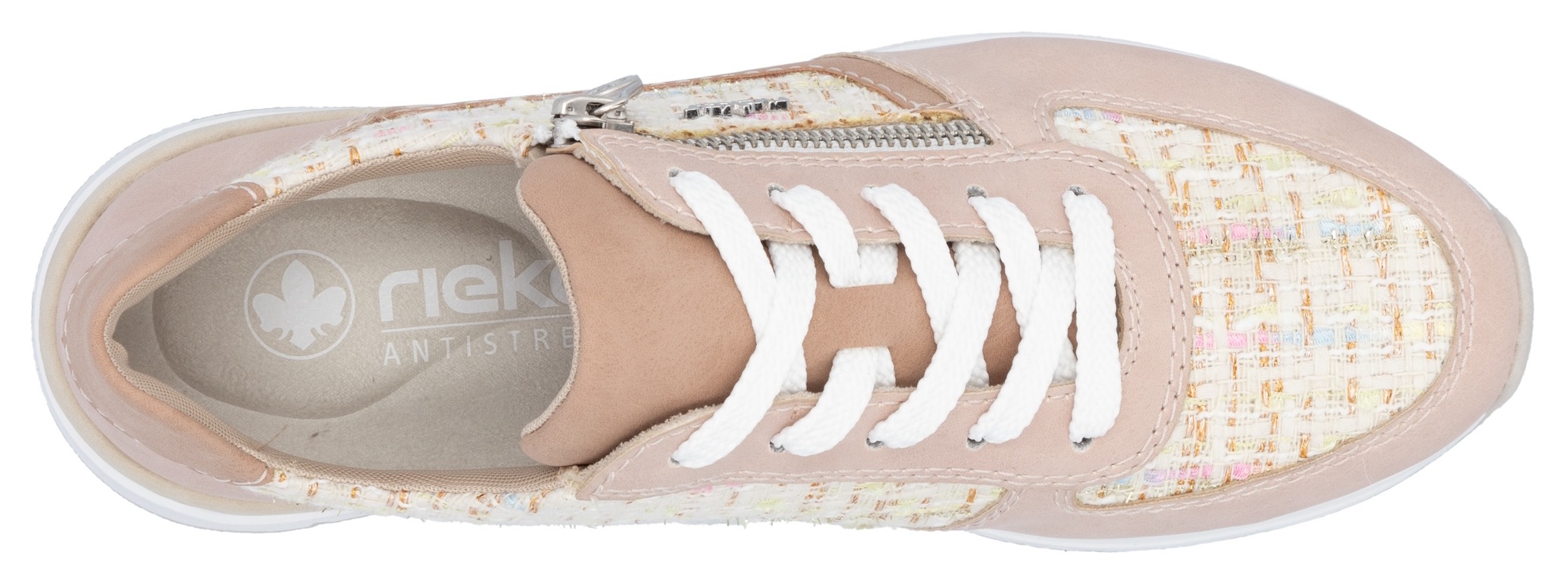 Rieker Keilsneaker, Halbschuh, Freizeitschuh, Casual-Schnürschuh im Materialmix