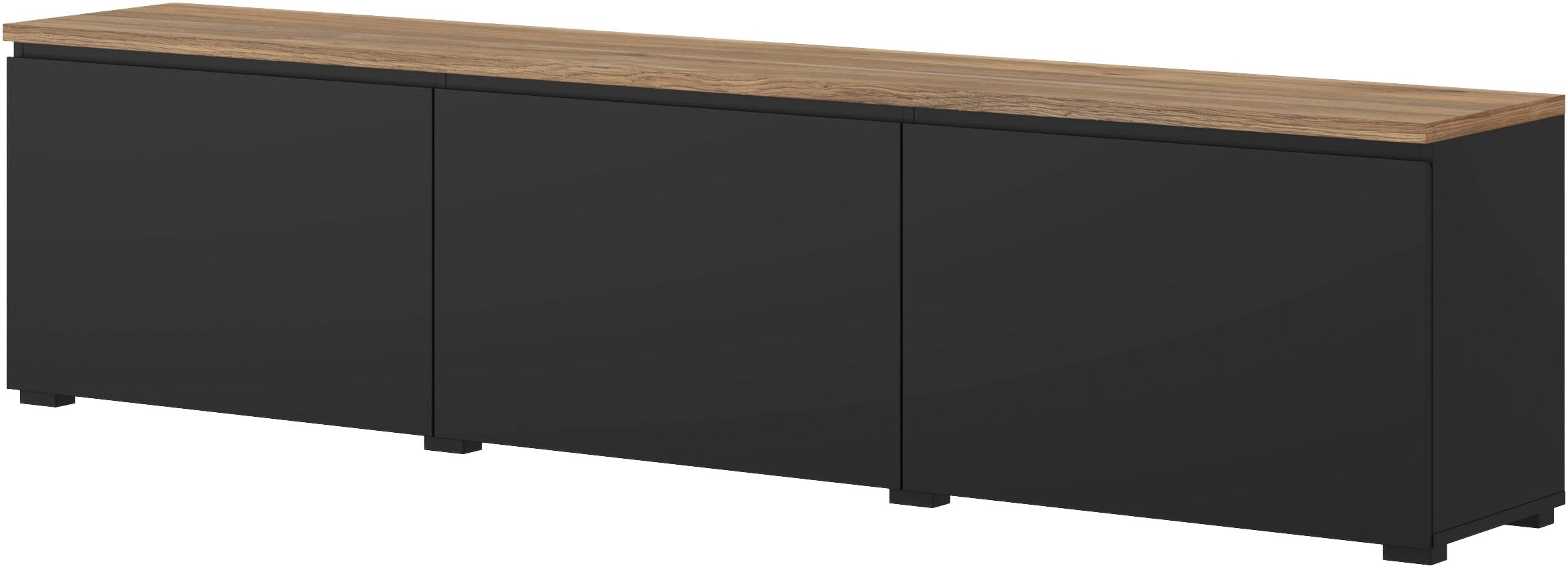 OTTO home Lowboard »Modo, Breite 200 cm, moderne grifflose TV-Kommode 3 Klappen« TV-Kommode mit viel Stauraum, TV-Bank