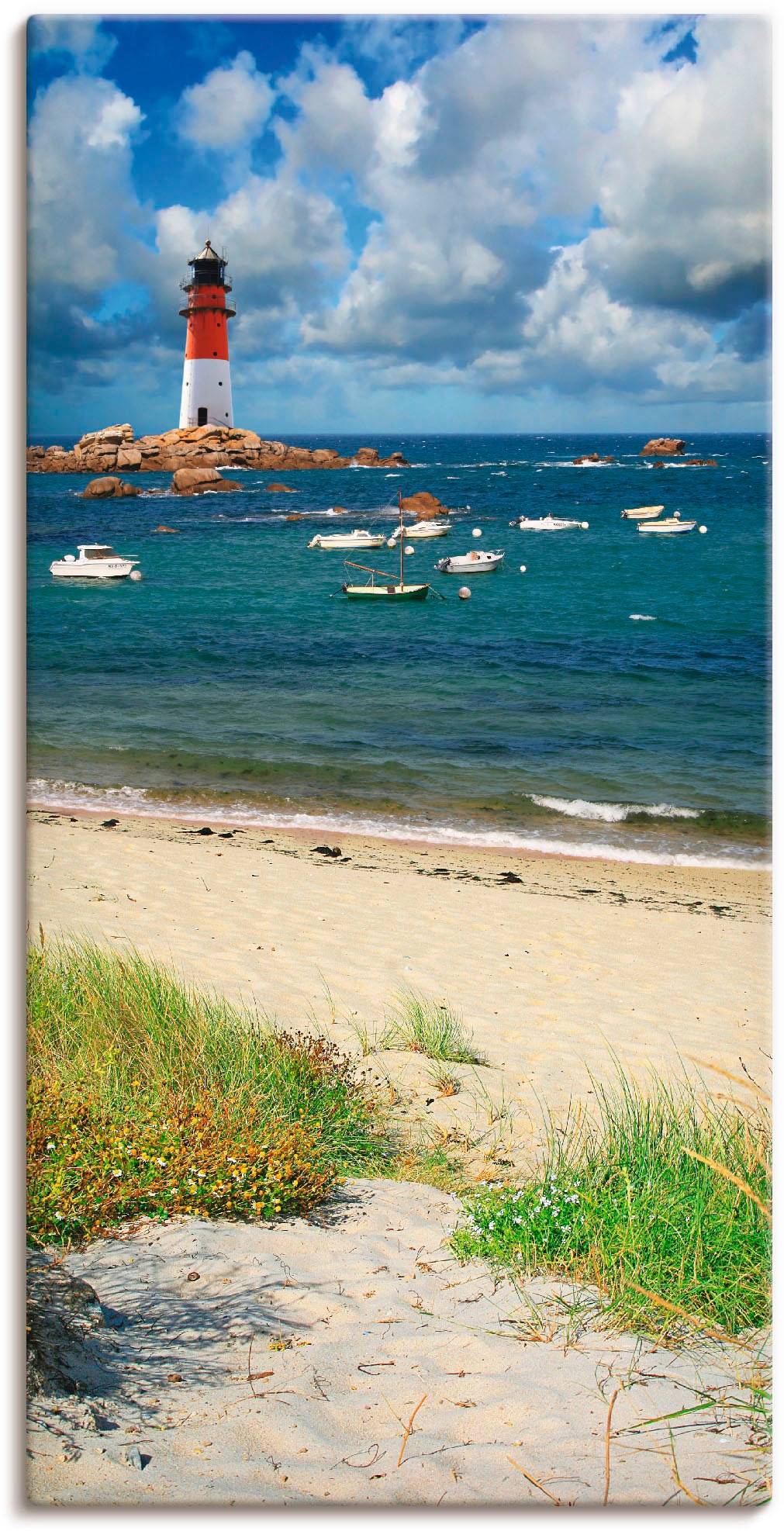 Artland Leinwandbild "Blick von den Dünen" Küste 1 Stk. tlg. auf Holzrahmen günstig online kaufen