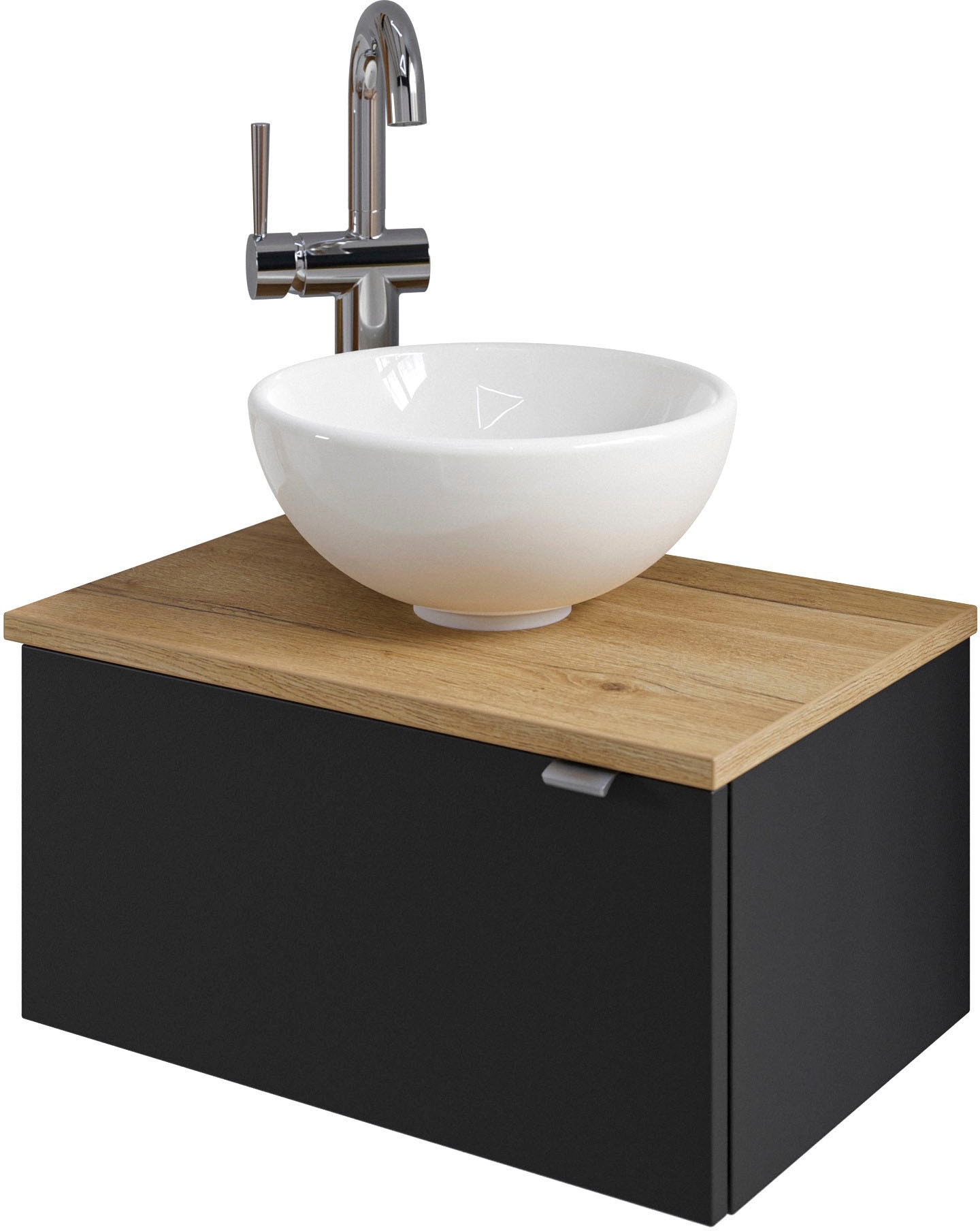 Saphir Waschtisch »Serie 6915 Waschschale mit Unterschrank für Gästebad, Gäste WC«, 51 cm breit, 1 Tür, Waschtischplatte, kleine Bäder, ohne Armatur
