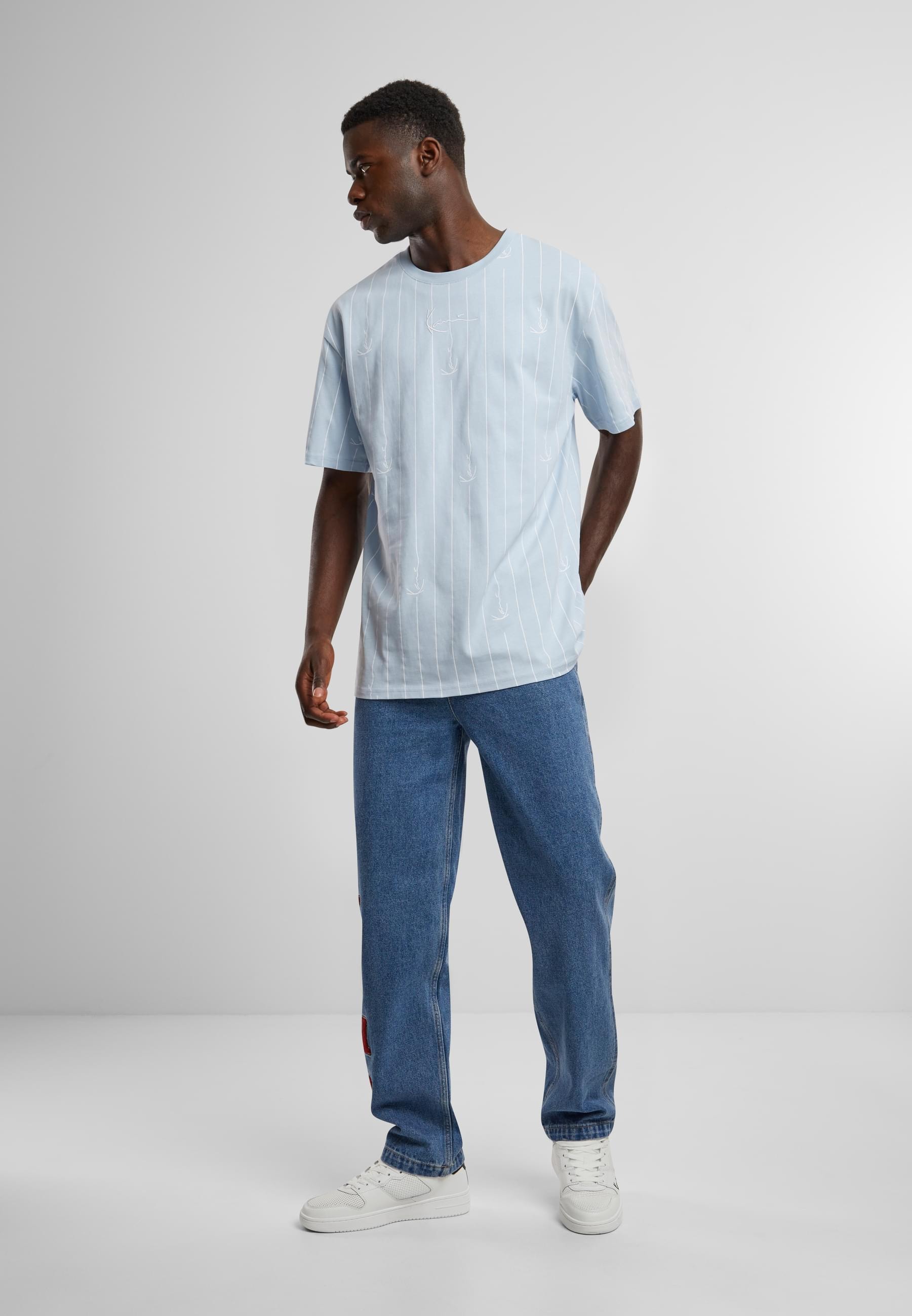 Karl Kani T-Shirt »Karl Kani Herren Karl Kani Small Signature Logo Prinstripe Tee«, (1 tlg.)