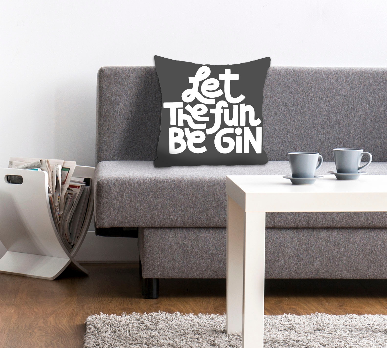 queence Dekokissen "LET THE FUN BE GIN" mit einem Schriftzug günstig online kaufen