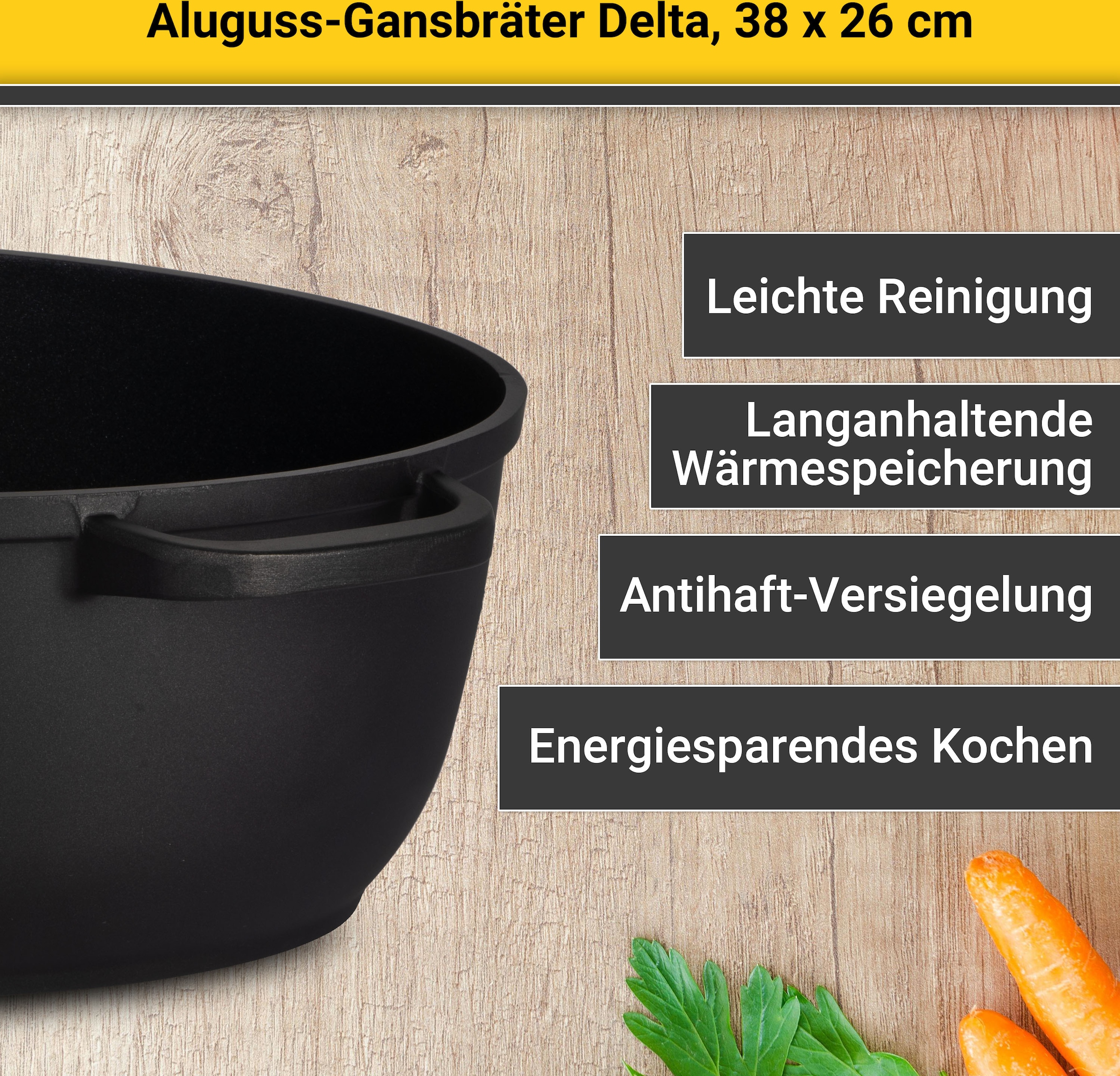 Krüger Bräter »Delta«, (1 Induktion bestellen BAUR Aluminiumguss, | tlg.)