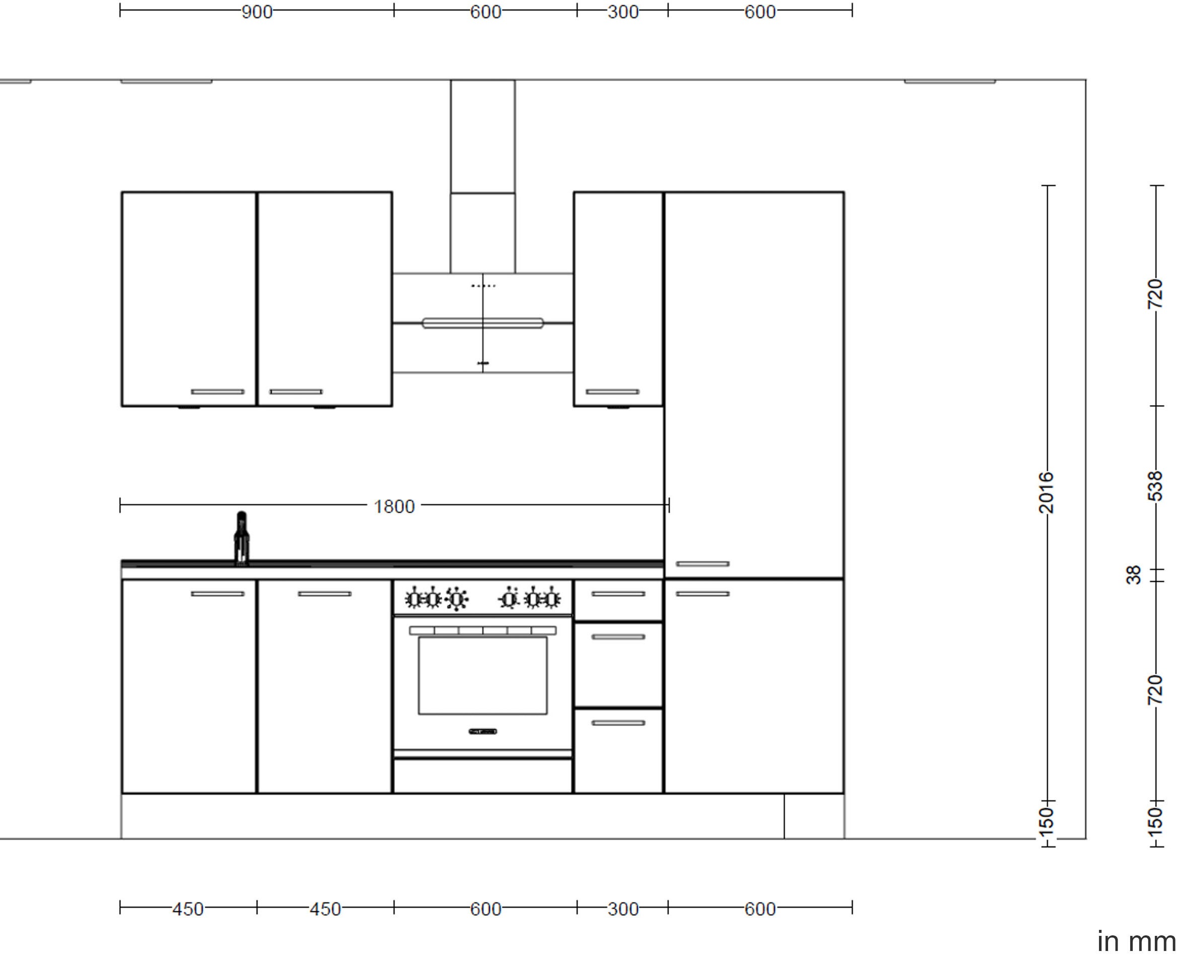 nobilia® Küchenzeile »"Riva II"«, vormontiert, Ausrichtung wählbar, Breite 240 cm, wahlw. mit E-Geräten