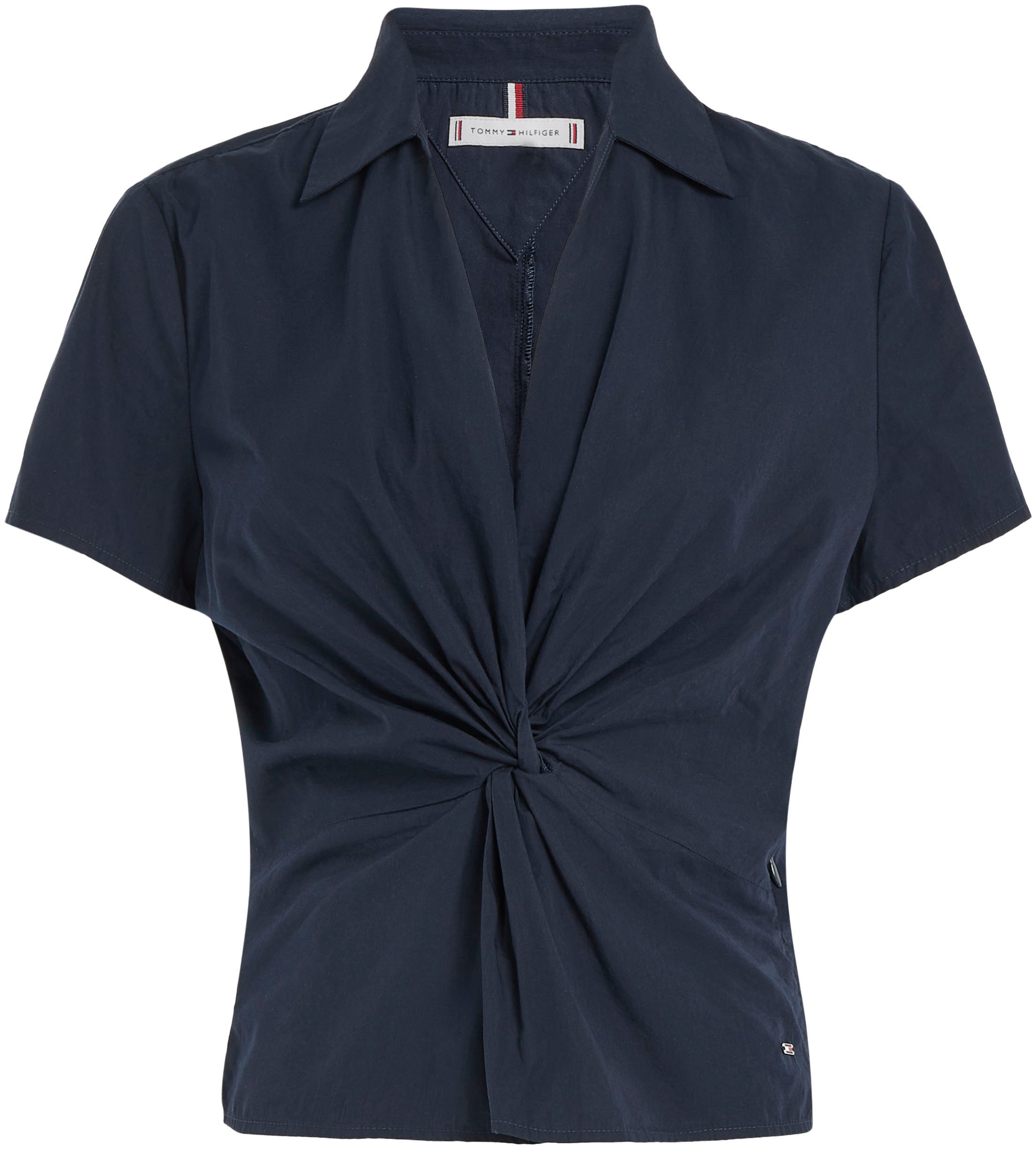 Tommy Hilfiger Blusentop »SOLID POPLIN mit in der SS«, modischem BAUR TWIST für | kaufen Taille TOP Knotendetail