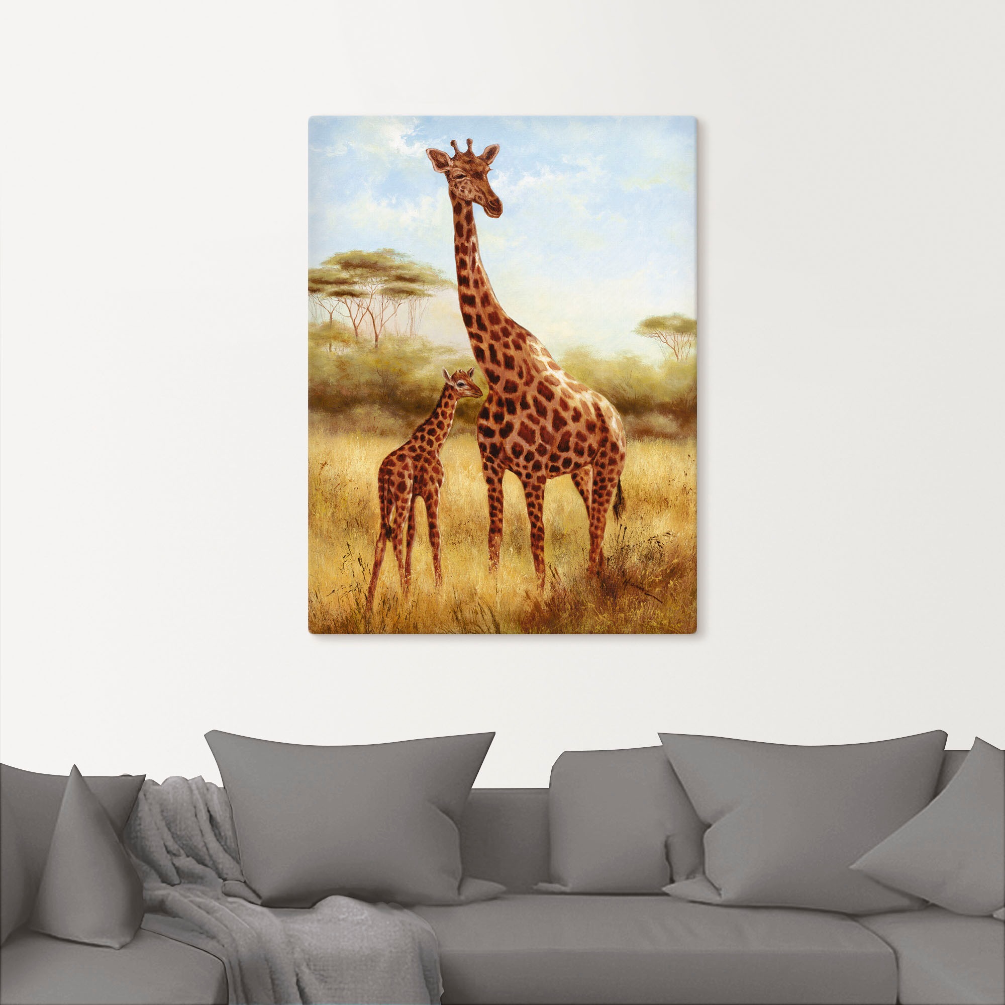 Thumbnail - Artland Leinwandbild "Giraffe" Wildtiere 1 Stk. tlg. auf Keilrahmen gespannt