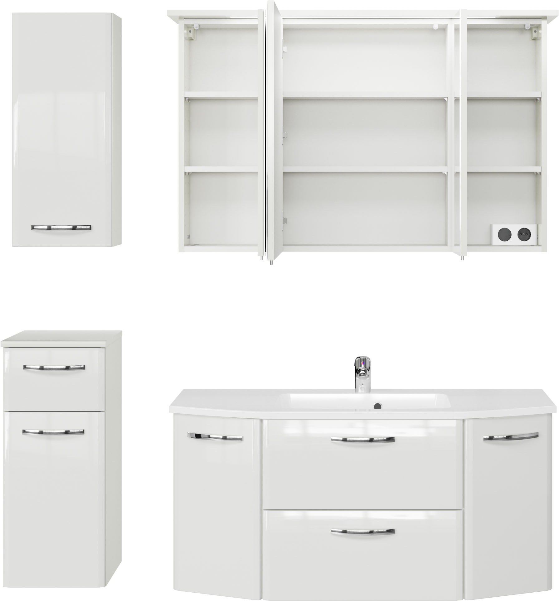 Saphir Badmöbel-Set »Quickset 326, 5-teilig, mit Keramikwaschtisch« 5 Stk. tlg.