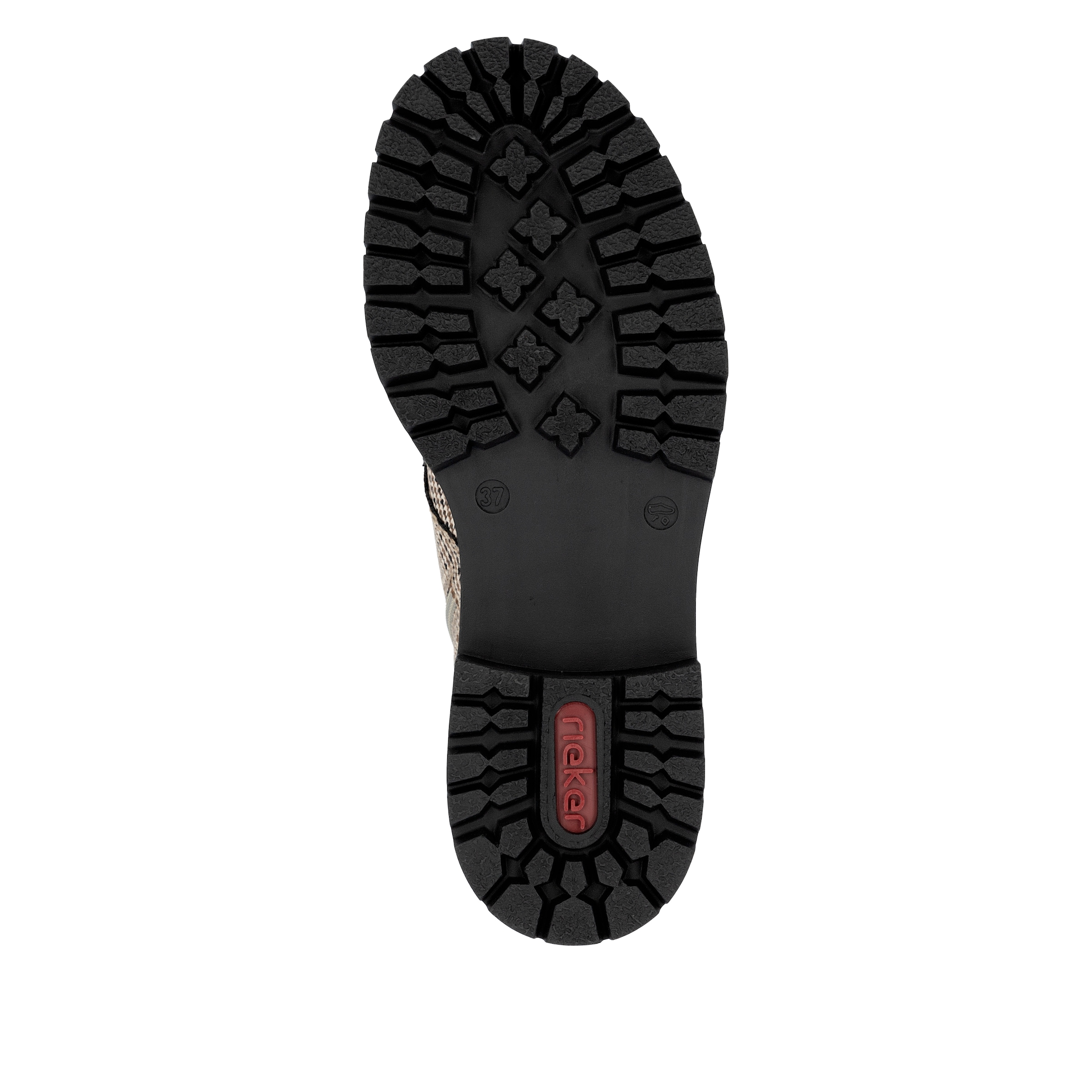 Rieker Schnürstiefelette, Schnürboots, Herbstboots, Profilsohle, Blockabsatz, im Pepita-Look