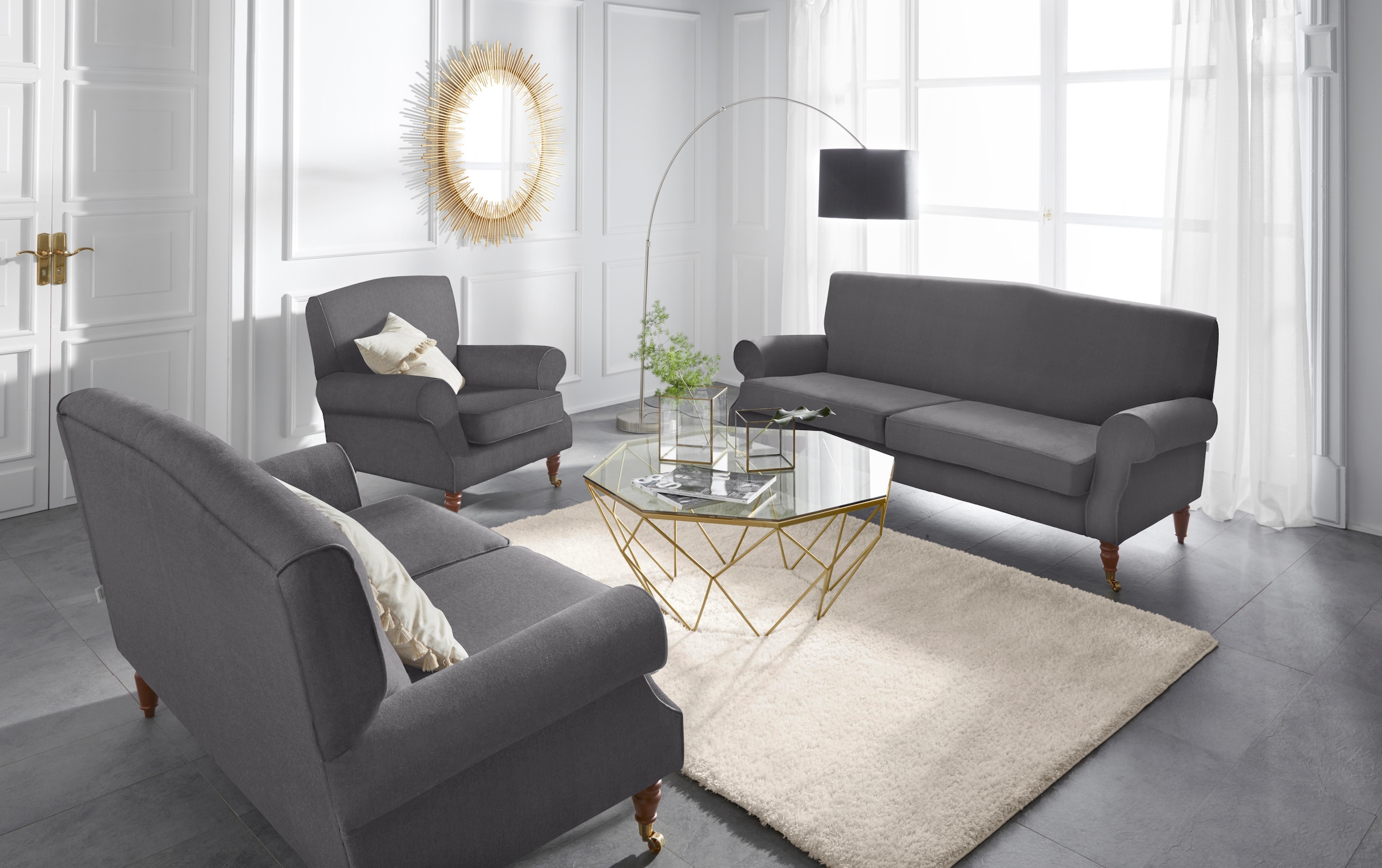 Guido Maria Kretschmer Home&Living 3-Sitzer »Rennes«, in Samtoptik oder Baumwoll-Mix kaufen