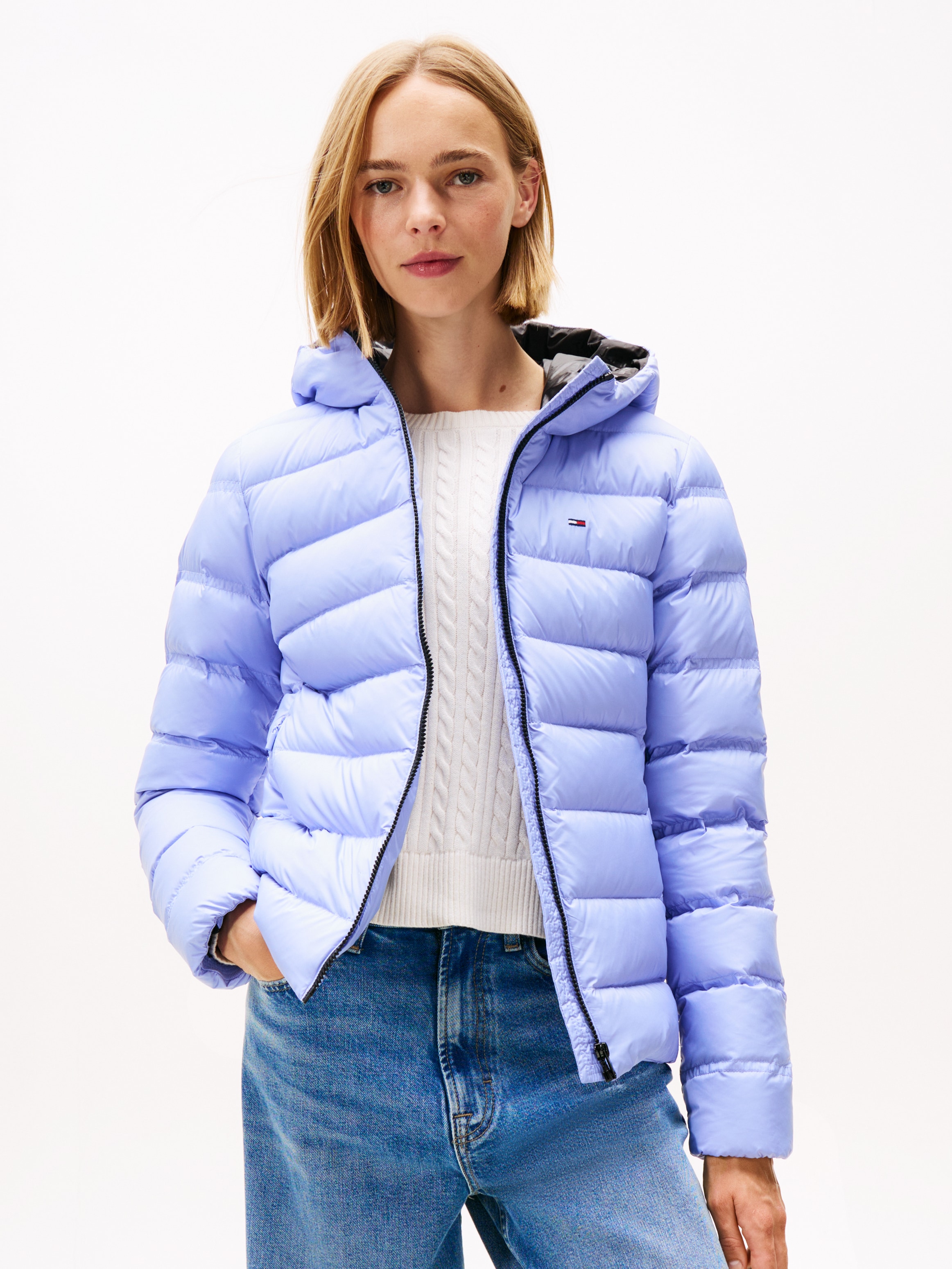 Tommy Jeans Steppjacke "TJW SLIM HOOD PRNT DOWN JCKT EXT", mit Kapuze günstig online kaufen