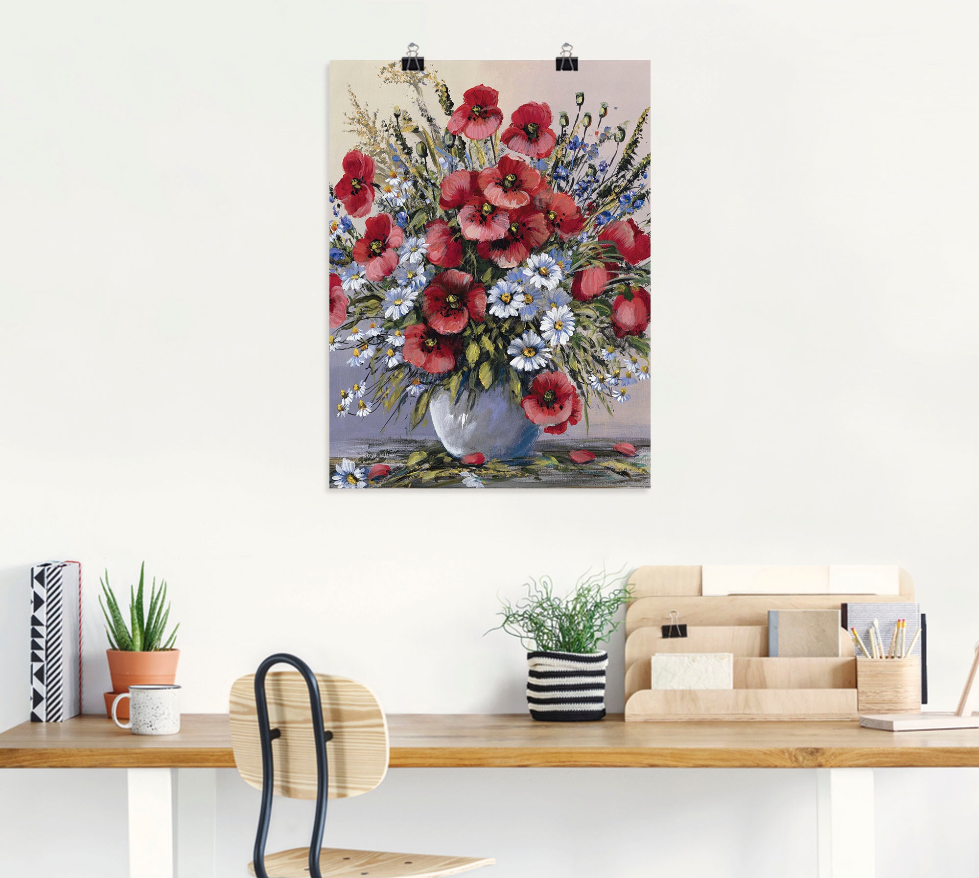 Artland Wandbild »Rote Mohnblumen«, Blumen, (1 St.), als Leinwandbild, Poster, Wandaufkleber in verschied. Größen