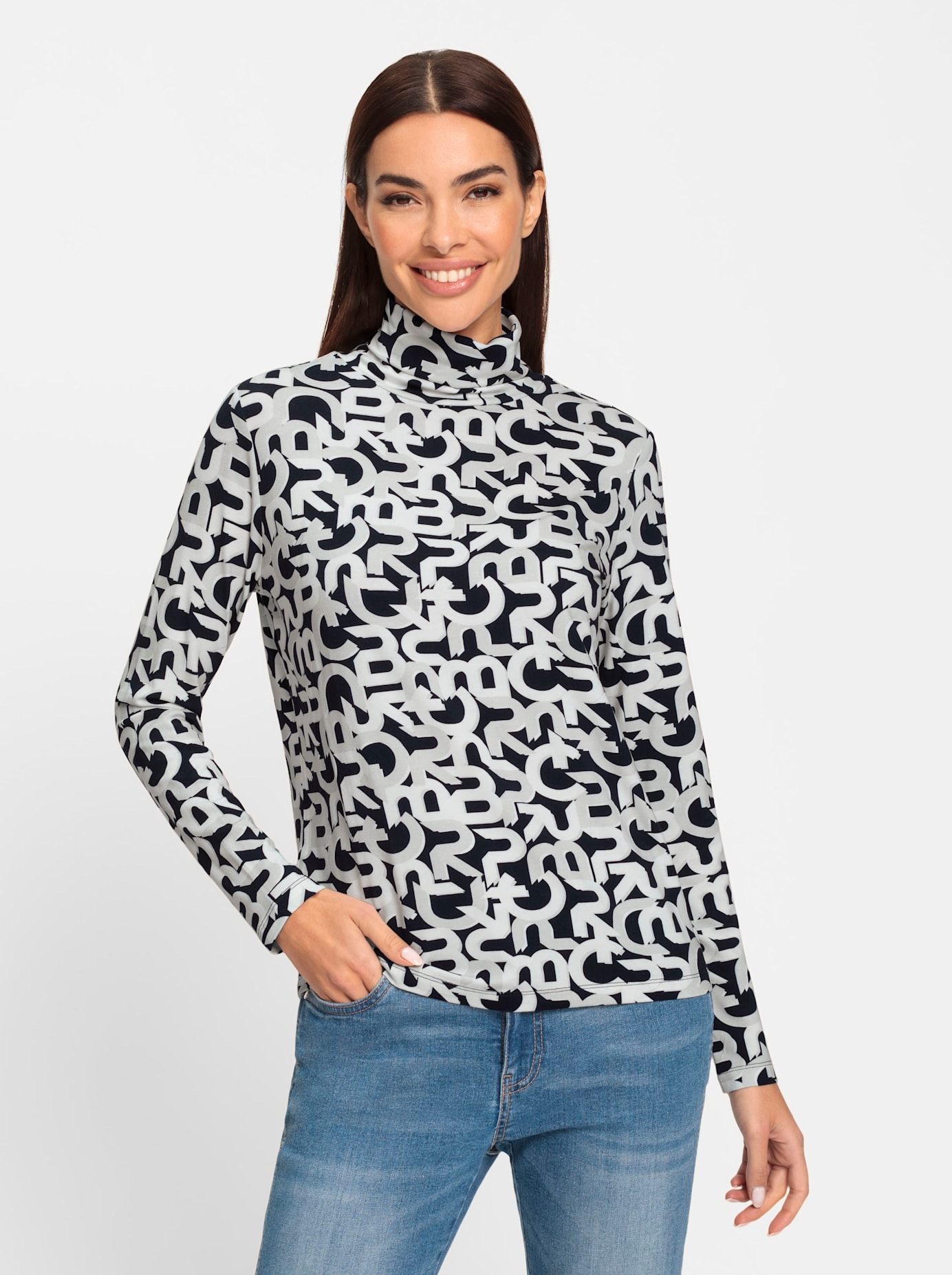 heine Rollkragenshirt "Druck-Shirt", (1 tlg.) günstig online kaufen