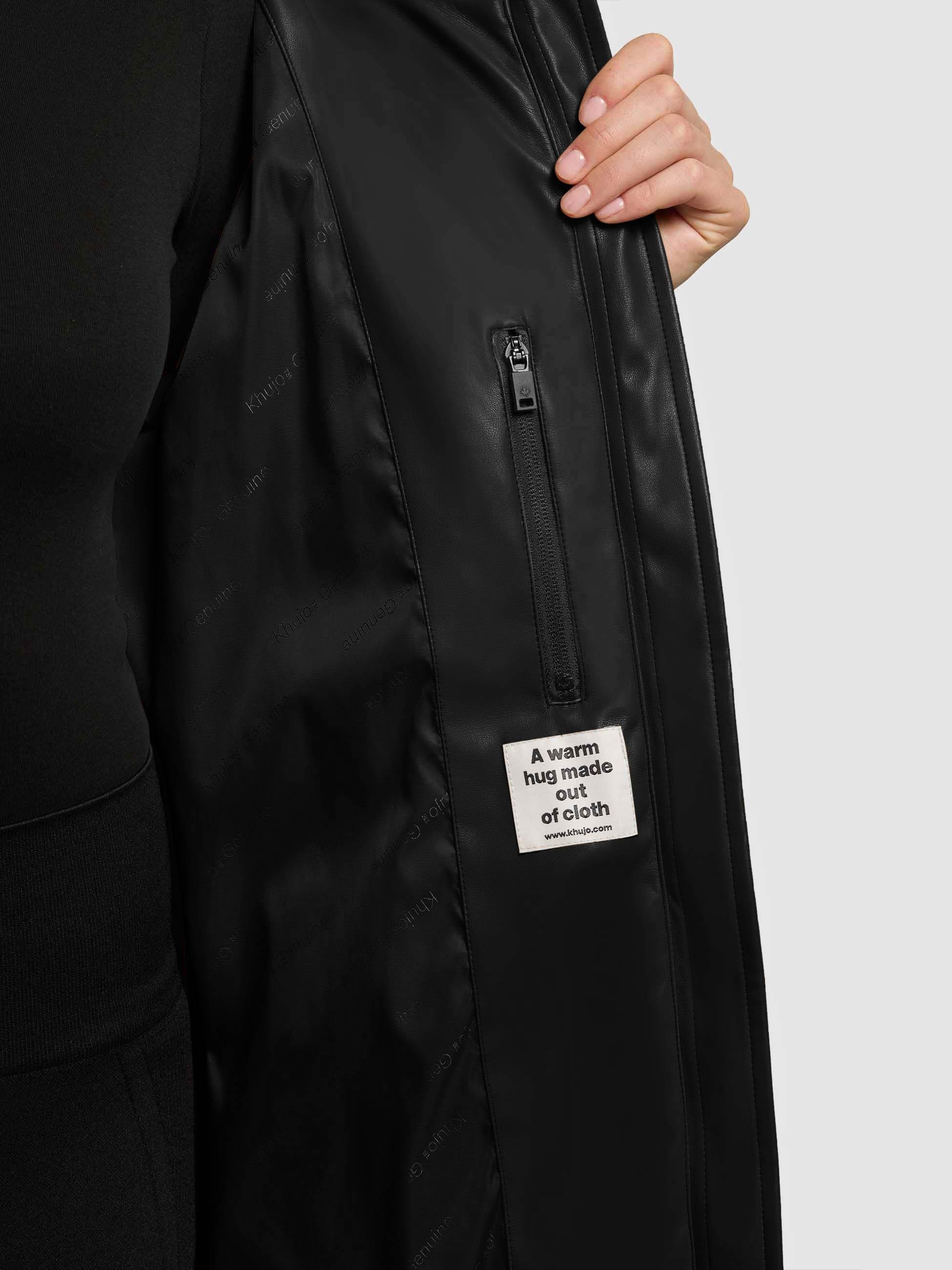 khujo Wintermantel »Lorsa« Winter Steppmantel in Kunstlederoptik