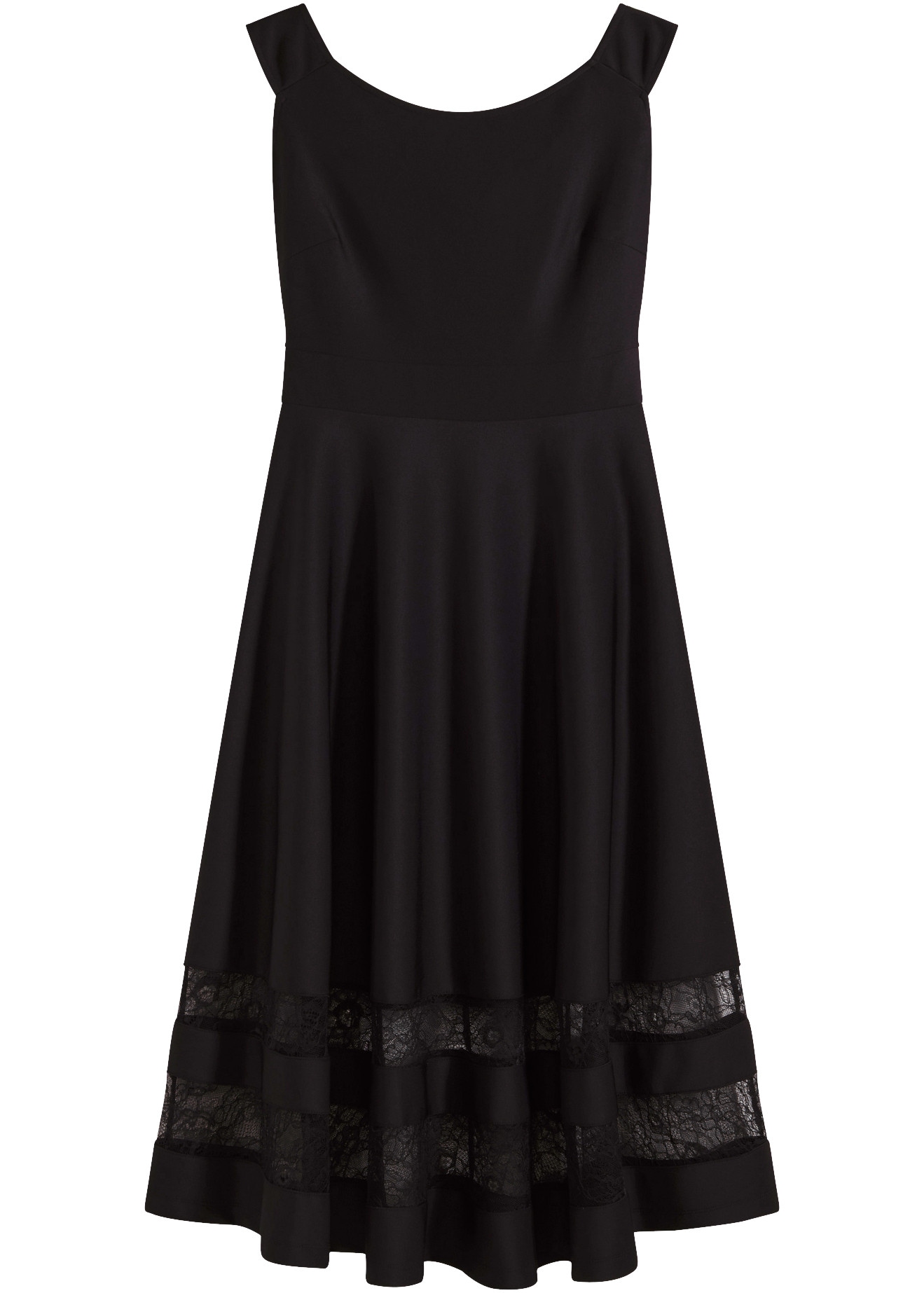 bonprix Off-Shoulder-Kleid mit Spitzen-Einsatz, ausgestellte Passform