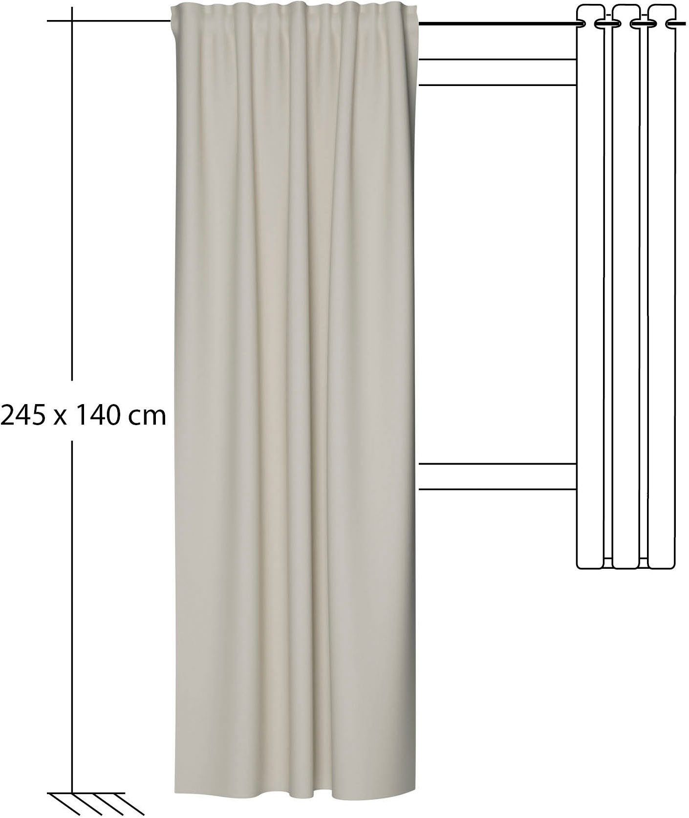 HOMING Vorhang »Kalin« verdeckte Schlaufen 1 Stk. tlg. Fertigschal