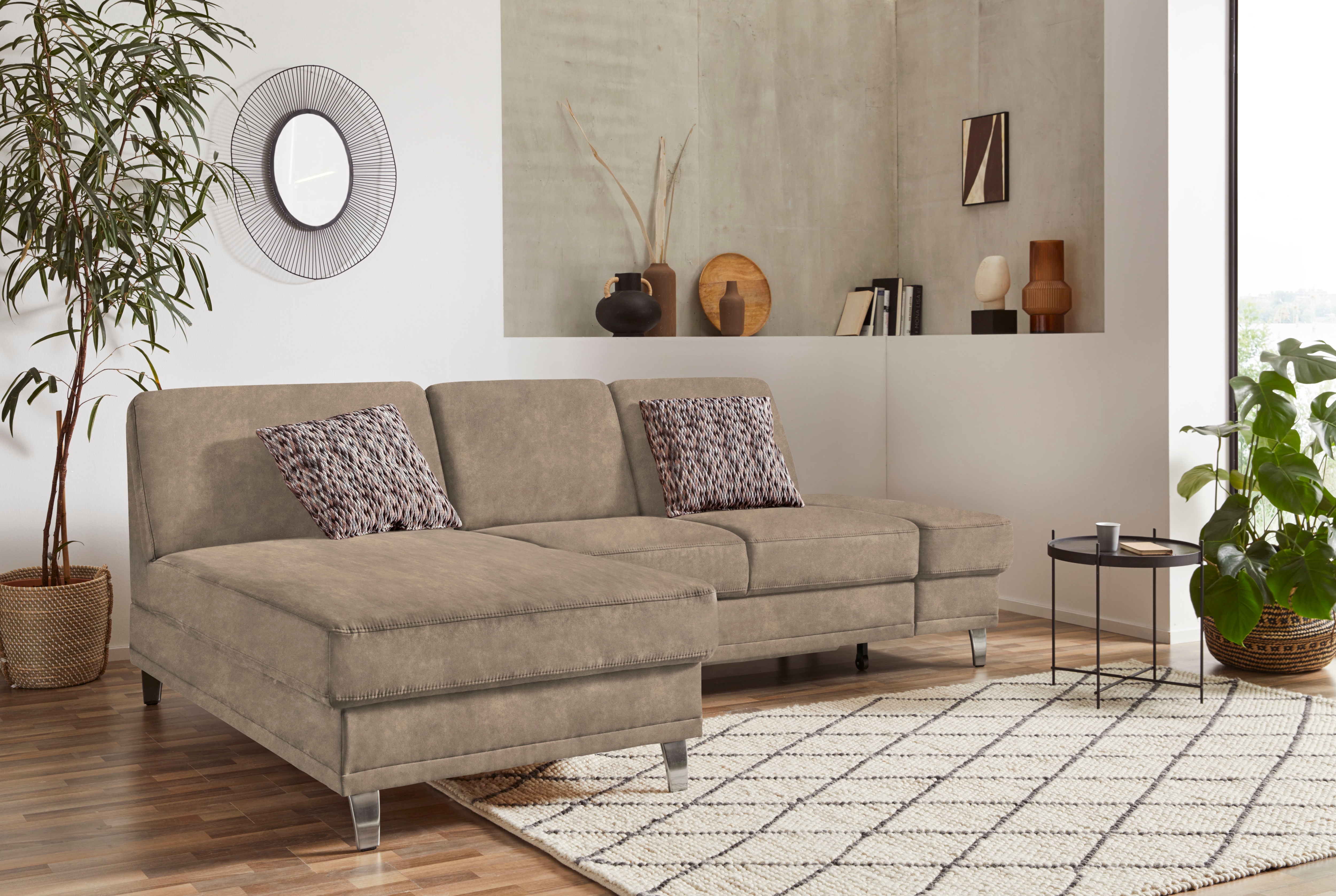 sit&more Ecksofa "Clio L-Form" optional Schlaffunktion oder Vorziehsitz und Bettkasten, Federkern