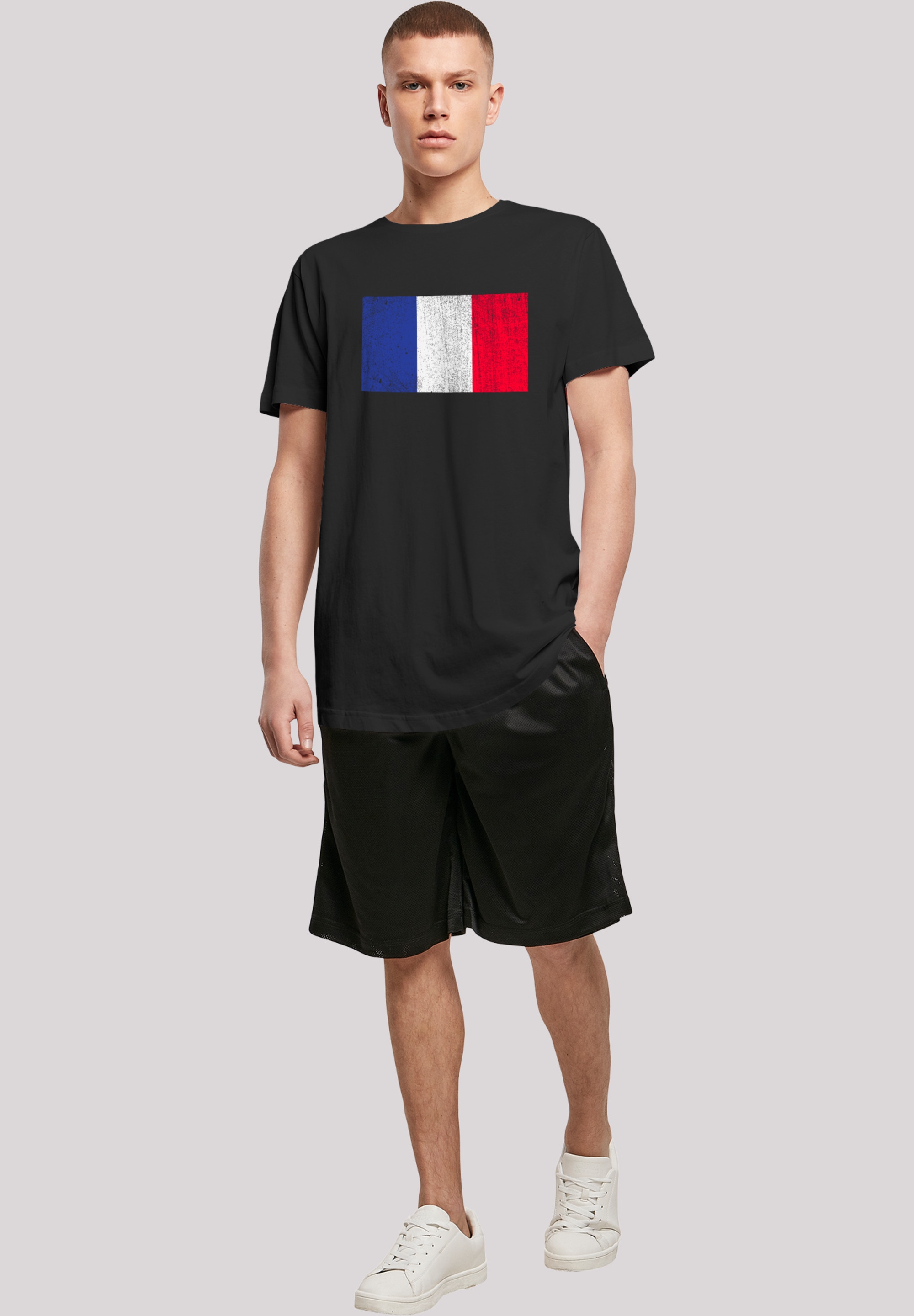 F4NT4STIC T-Shirt »France Frankreich Flagge distressed«, Print