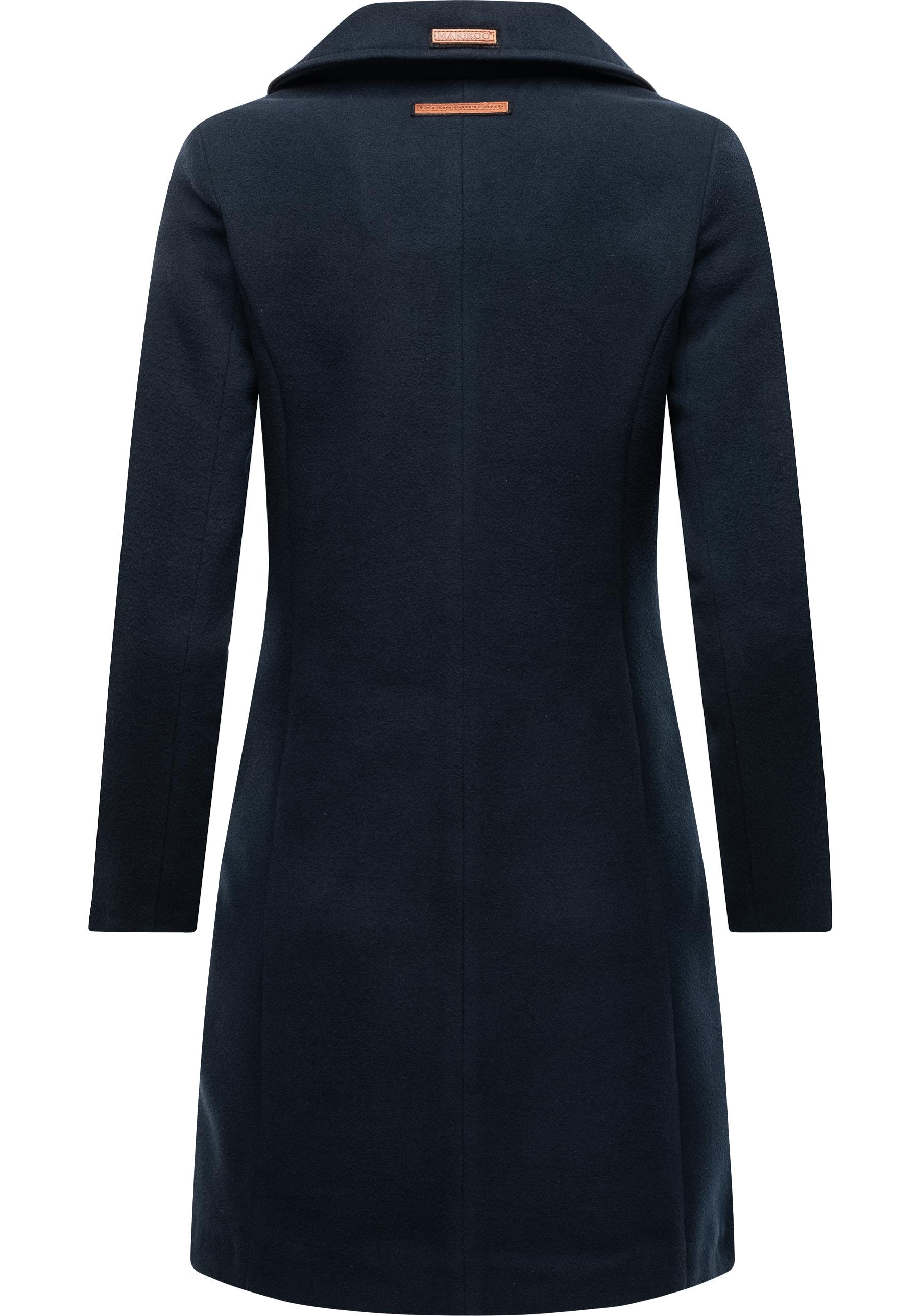 Marikoo Wollmantel »Nanakoo«, edler Damen Trenchcoat in Woll-Optik