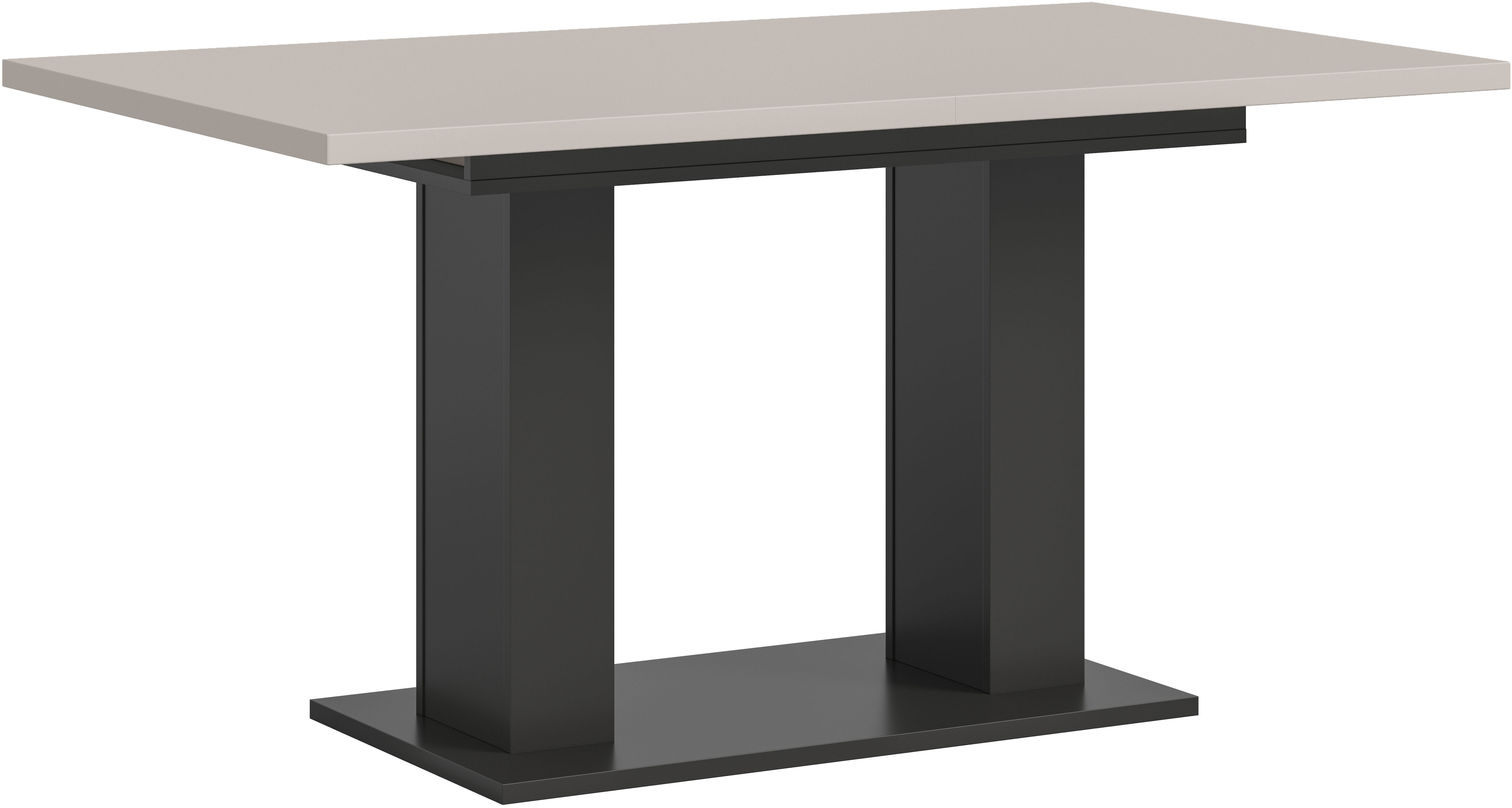 Home affaire Esstisch "Motus, ausziehbar 150 -190 cm, inklusive 40 cm Einlegeplatte" Set, 1 Stk. tlg. Doppelsäulengestell mit Bodenplatte, Tisch, Esstisch, Küche