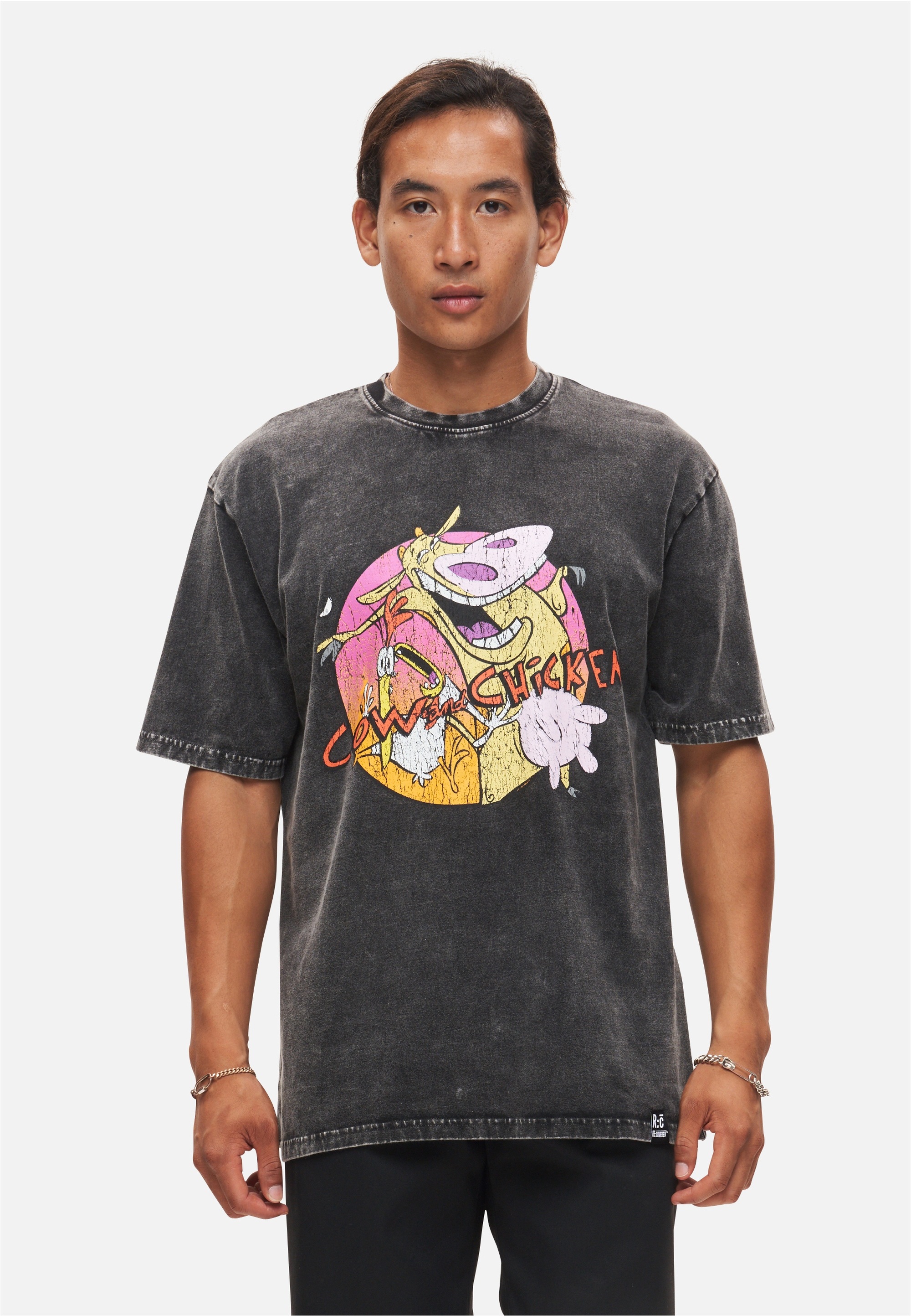 Recovered T-Shirt "Cow & Chicken", (1 tlg.), mit lustigem Frontprint im Com günstig online kaufen