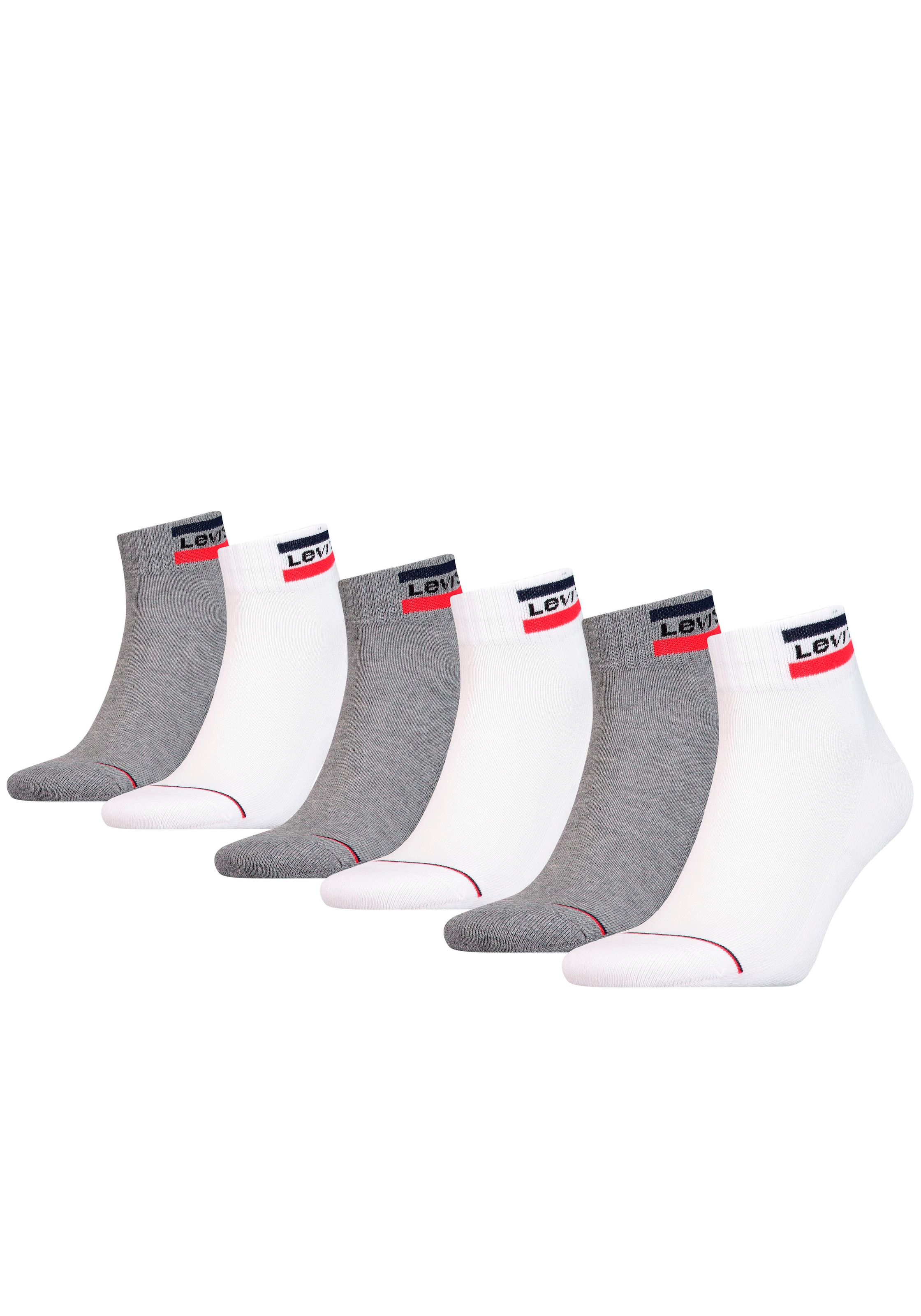 Levis Kurzsocken Packung, 6 Stk. tlg. mit breitem Logobund günstig online kaufen