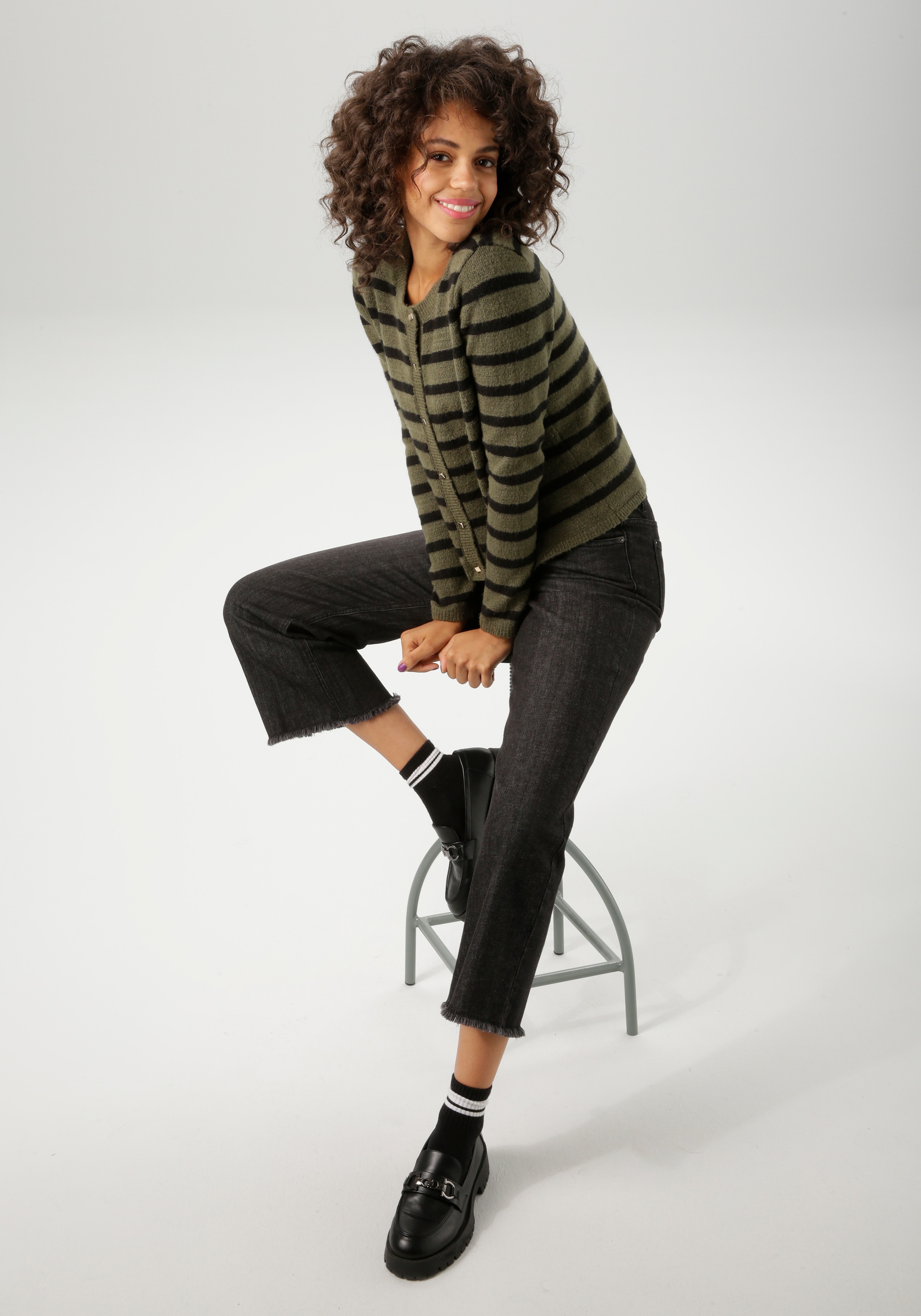 Aniston CASUAL Strickjacke, im Streifen-Dessin - NEUE KOLLEKTION